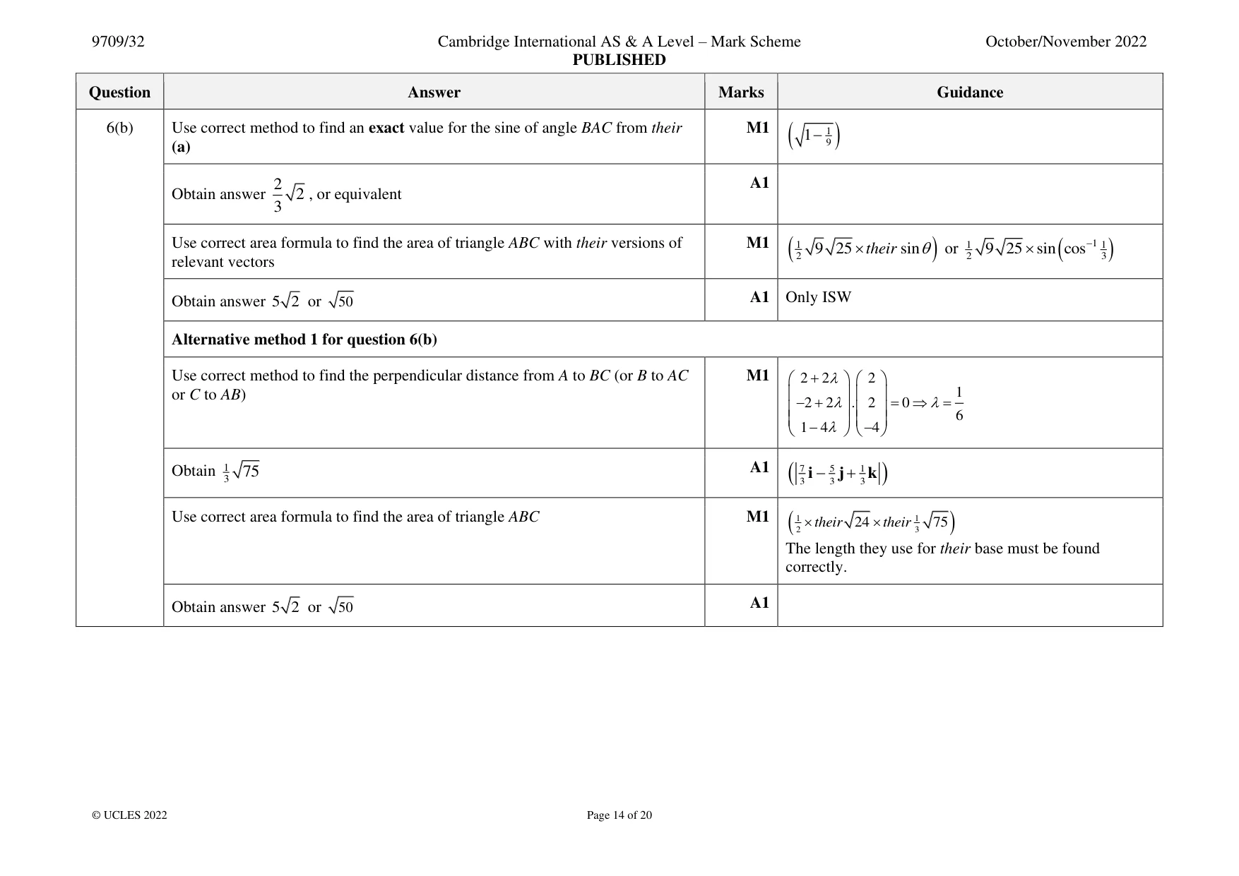 Mark scheme, page 14 of 20