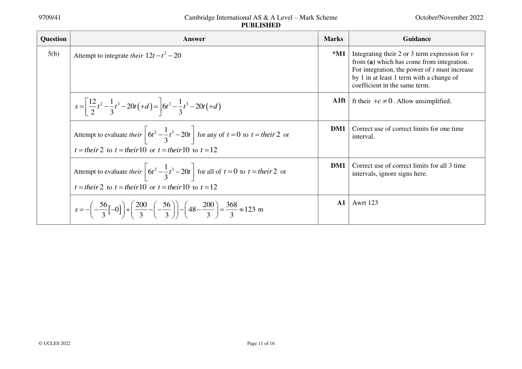 Mark scheme, page 11 of 16
