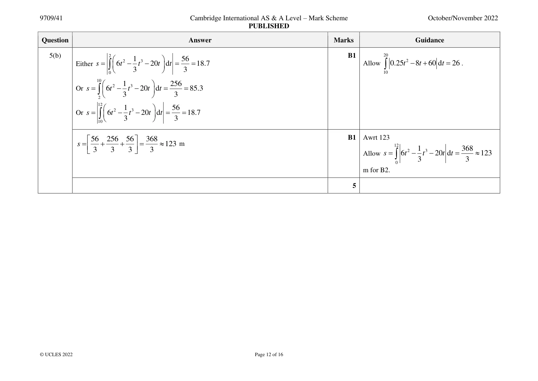 Mark scheme, page 12 of 16