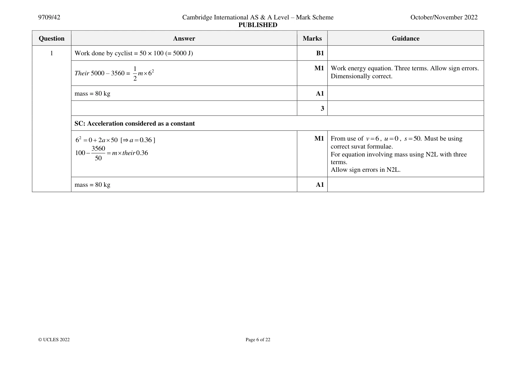 Mark scheme, page 6 of 22