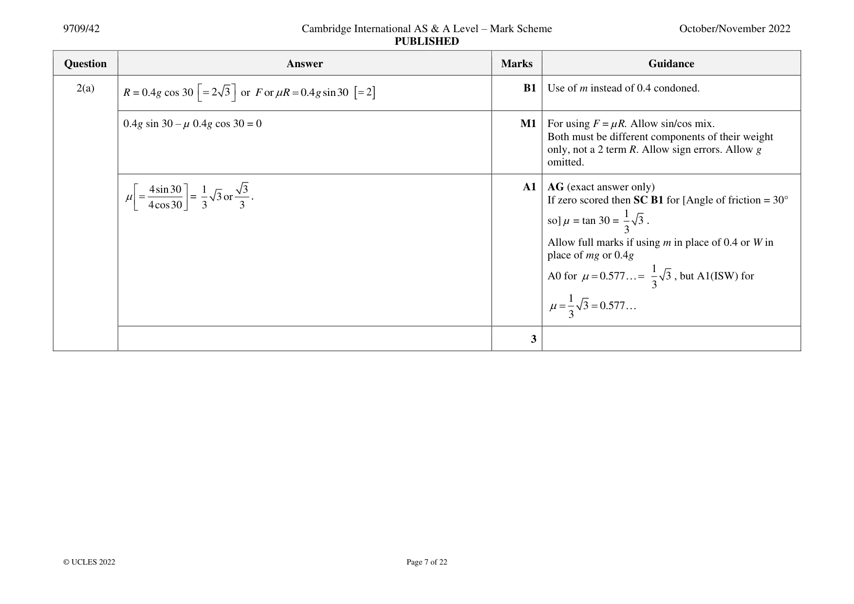 Mark scheme, page 7 of 22