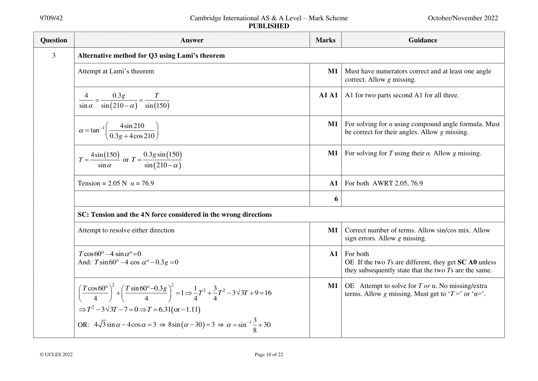 Mark scheme, page 10 of 22