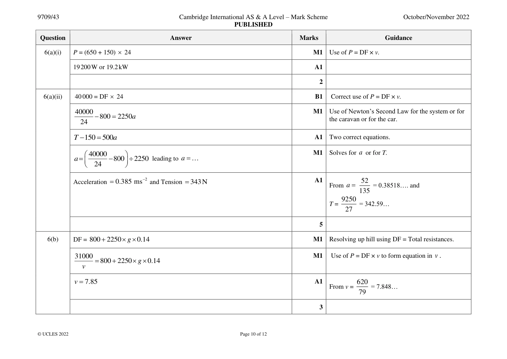 Mark scheme, page 10 of 12