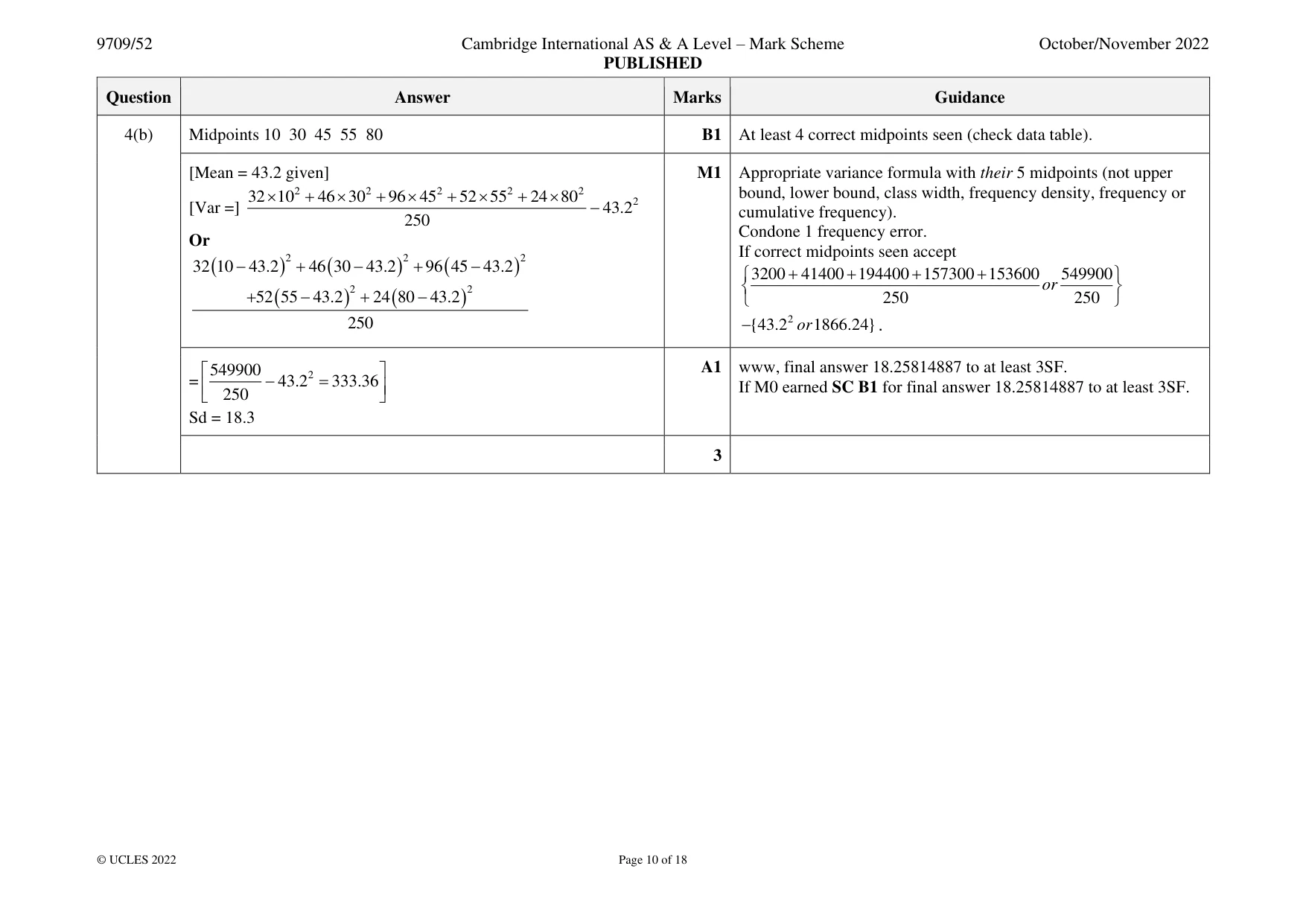 Mark scheme, page 10 of 18