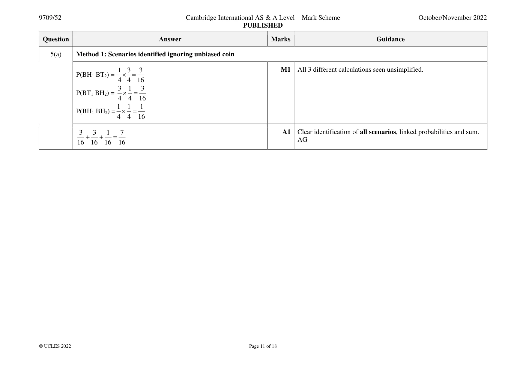 Mark scheme, page 11 of 18
