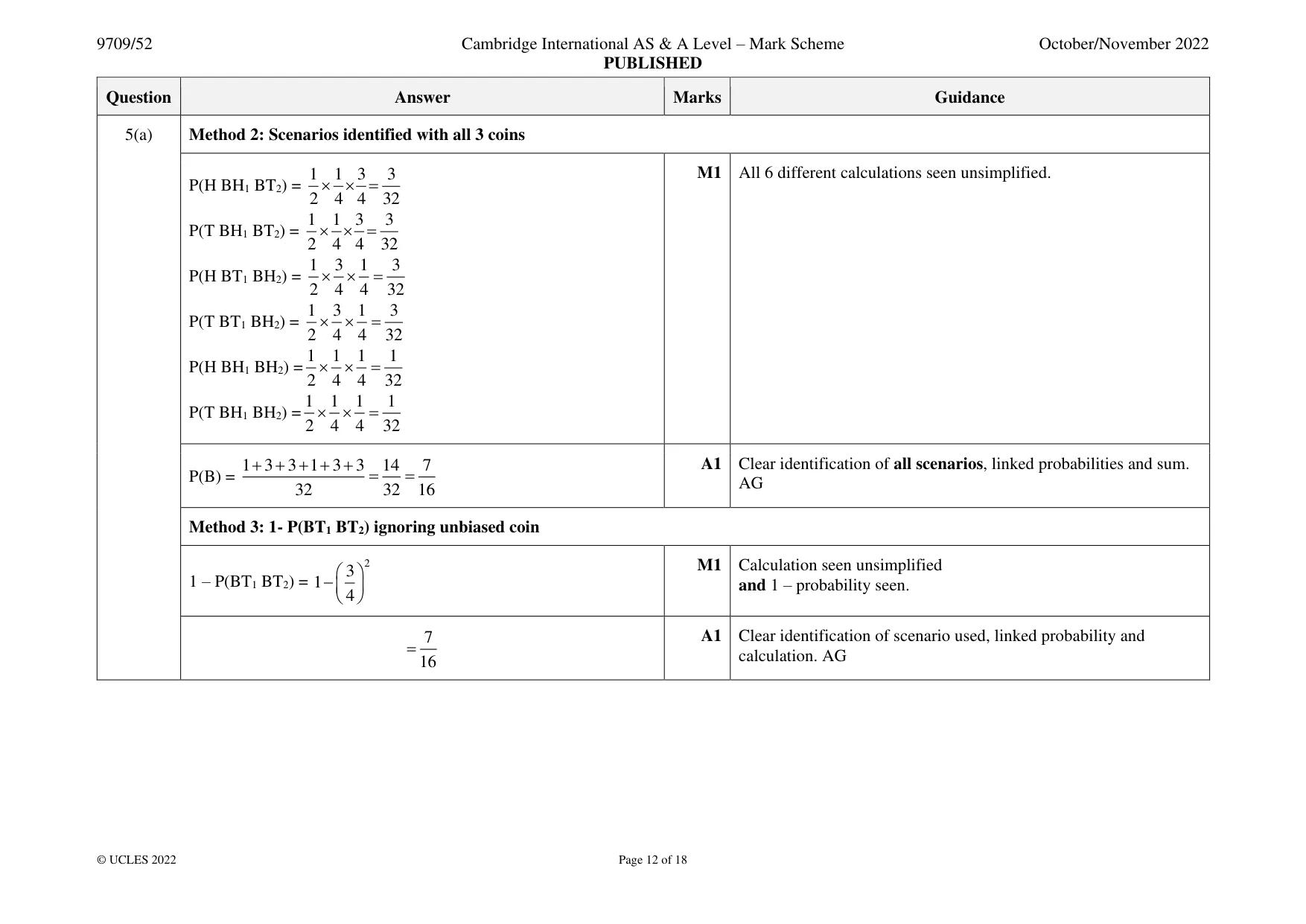 Mark scheme, page 12 of 18