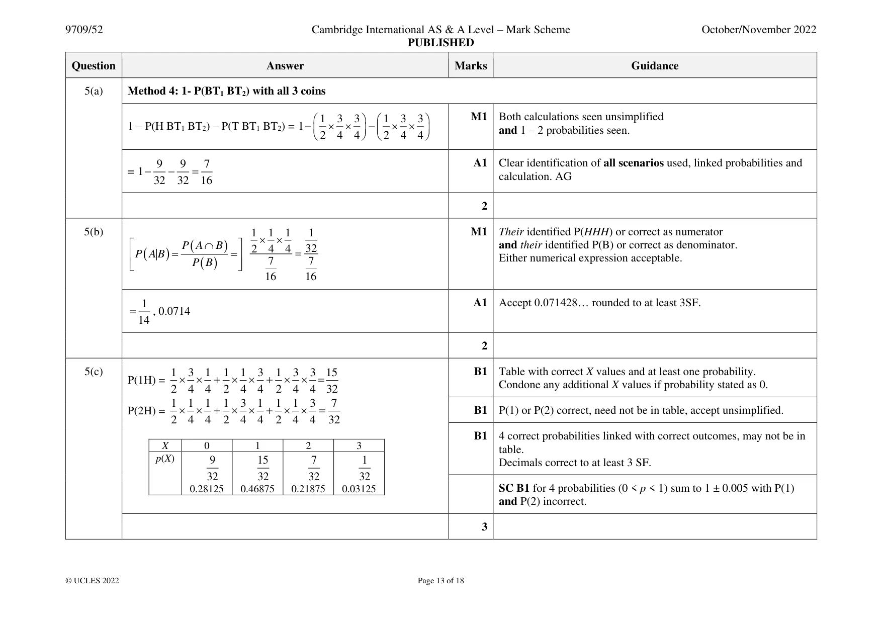 Mark scheme, page 13 of 18