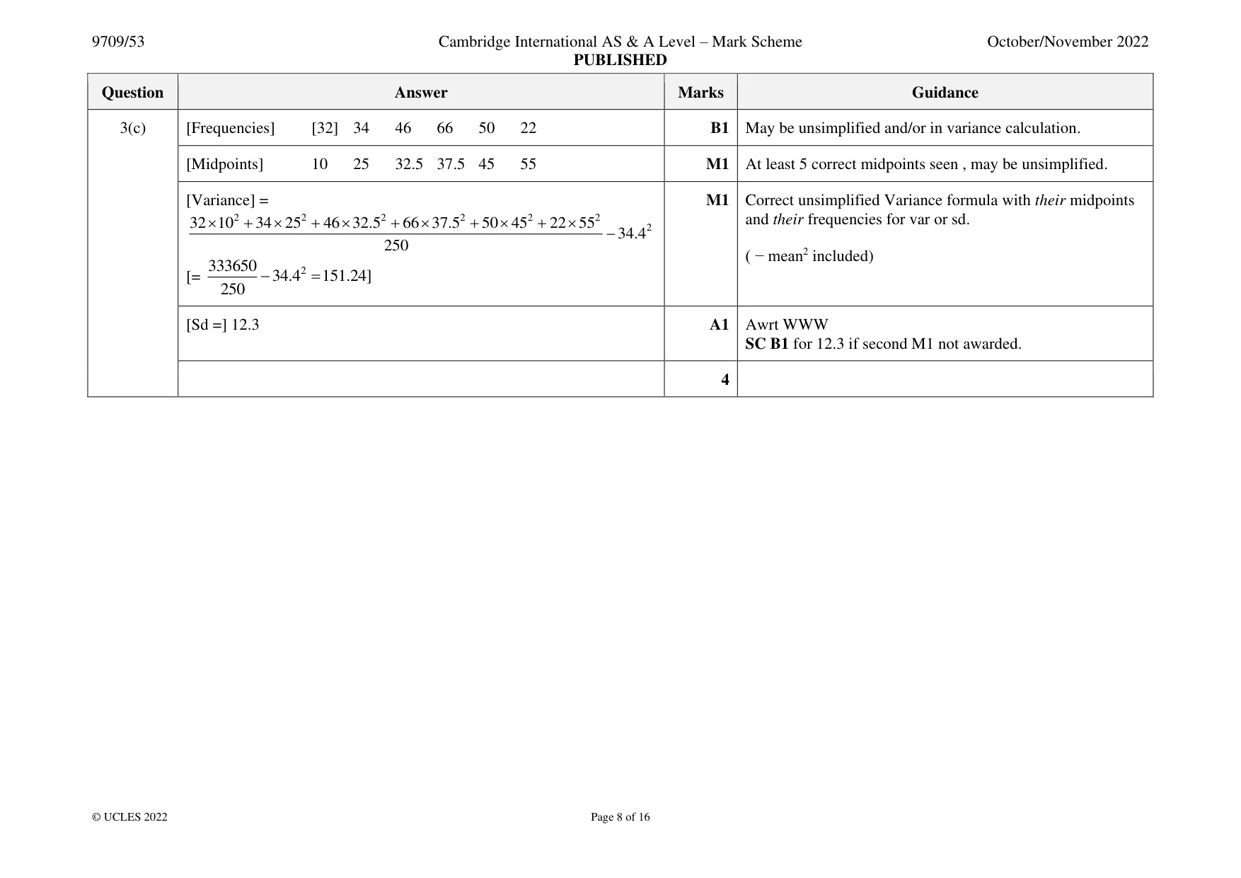 Mark scheme, page 8 of 16