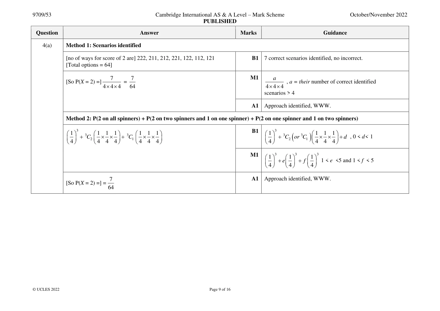 Mark scheme, page 9 of 16