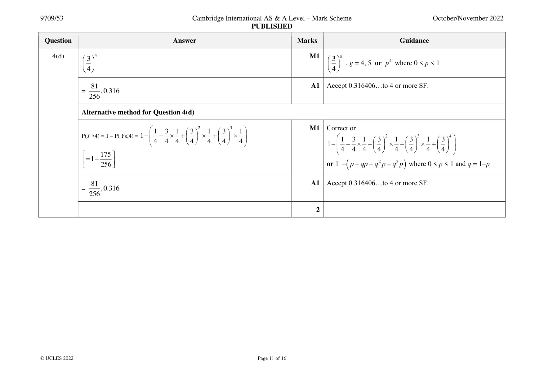 Mark scheme, page 11 of 16