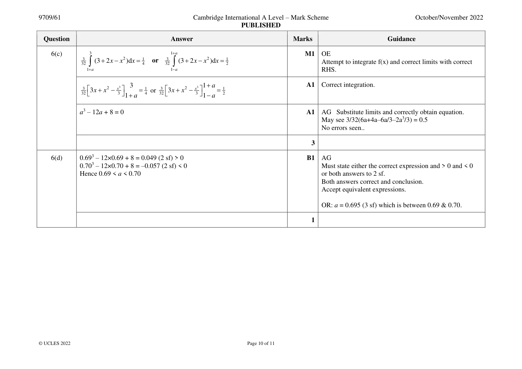 Mark scheme, page 10 of 11