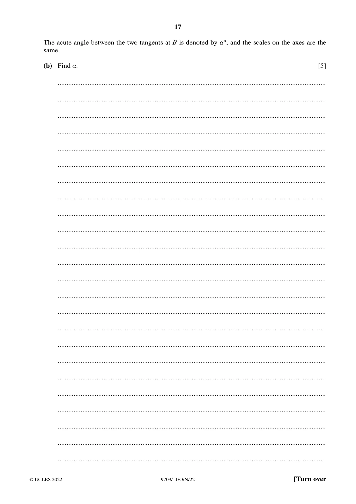 Cambridge A Level Mathematics 9709 2022 Oct/Nov Paper 1 · Variant 1 question paper, page 17 of 20