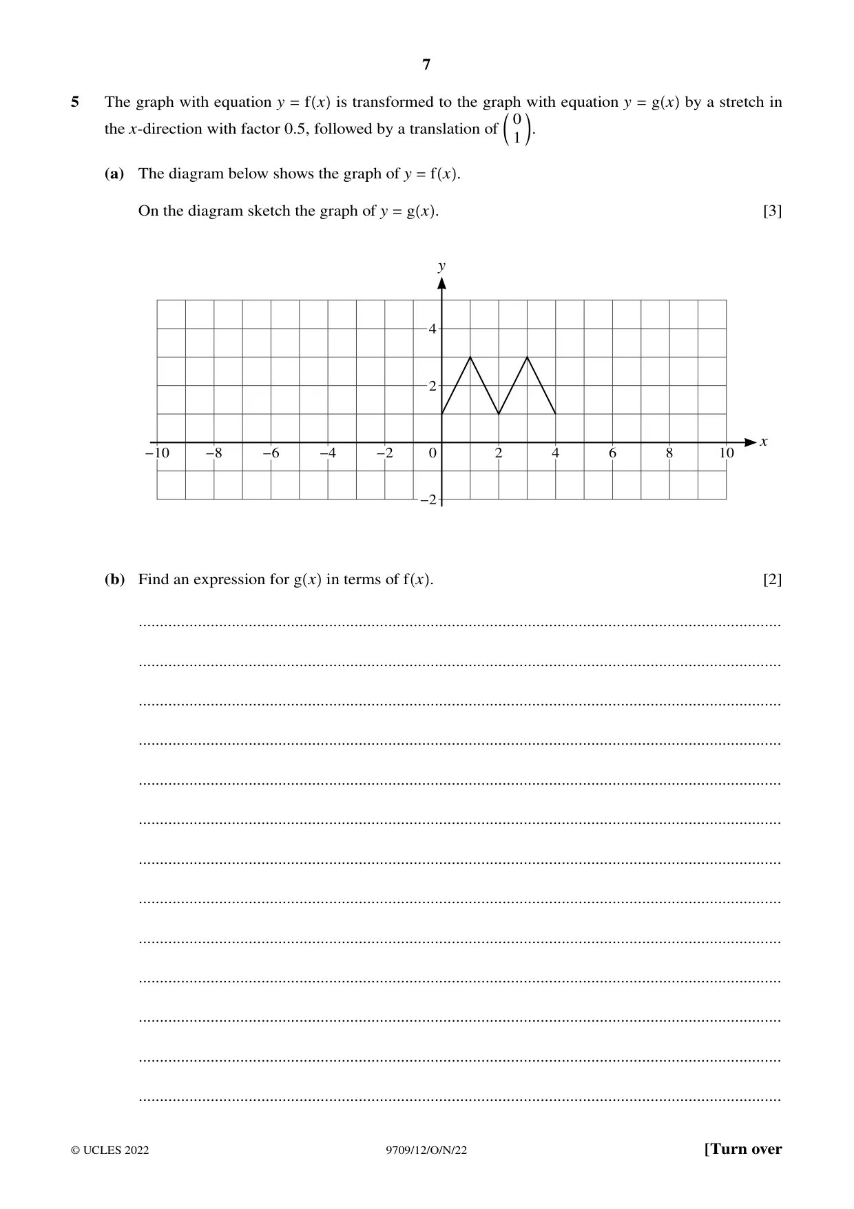 Cambridge A Level Mathematics 9709 2022 Oct/Nov Paper 1 · Variant 2 question paper, page 7 of 20