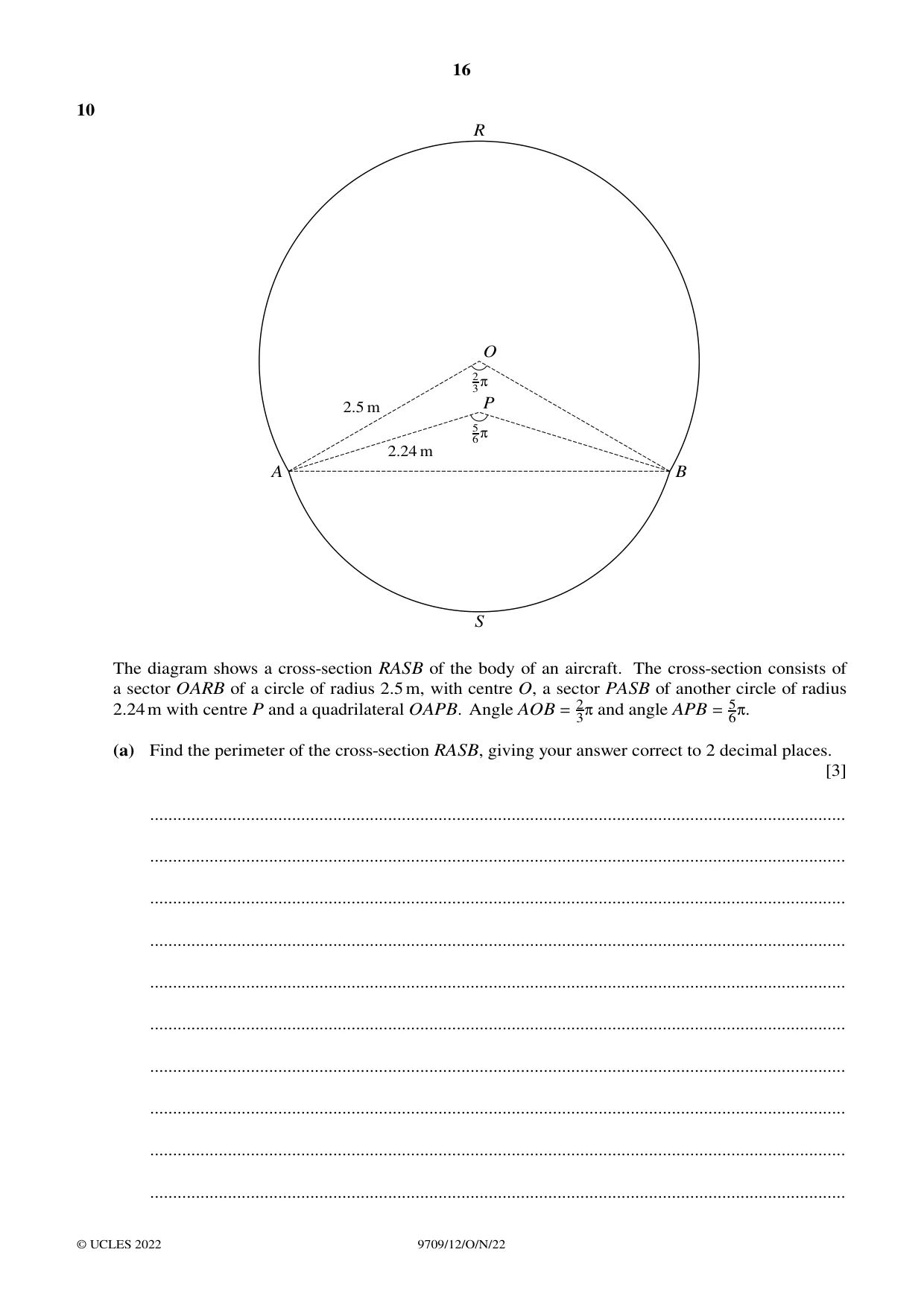 Cambridge A Level Mathematics 9709 2022 Oct/Nov Paper 1 · Variant 2 question paper, page 16 of 20