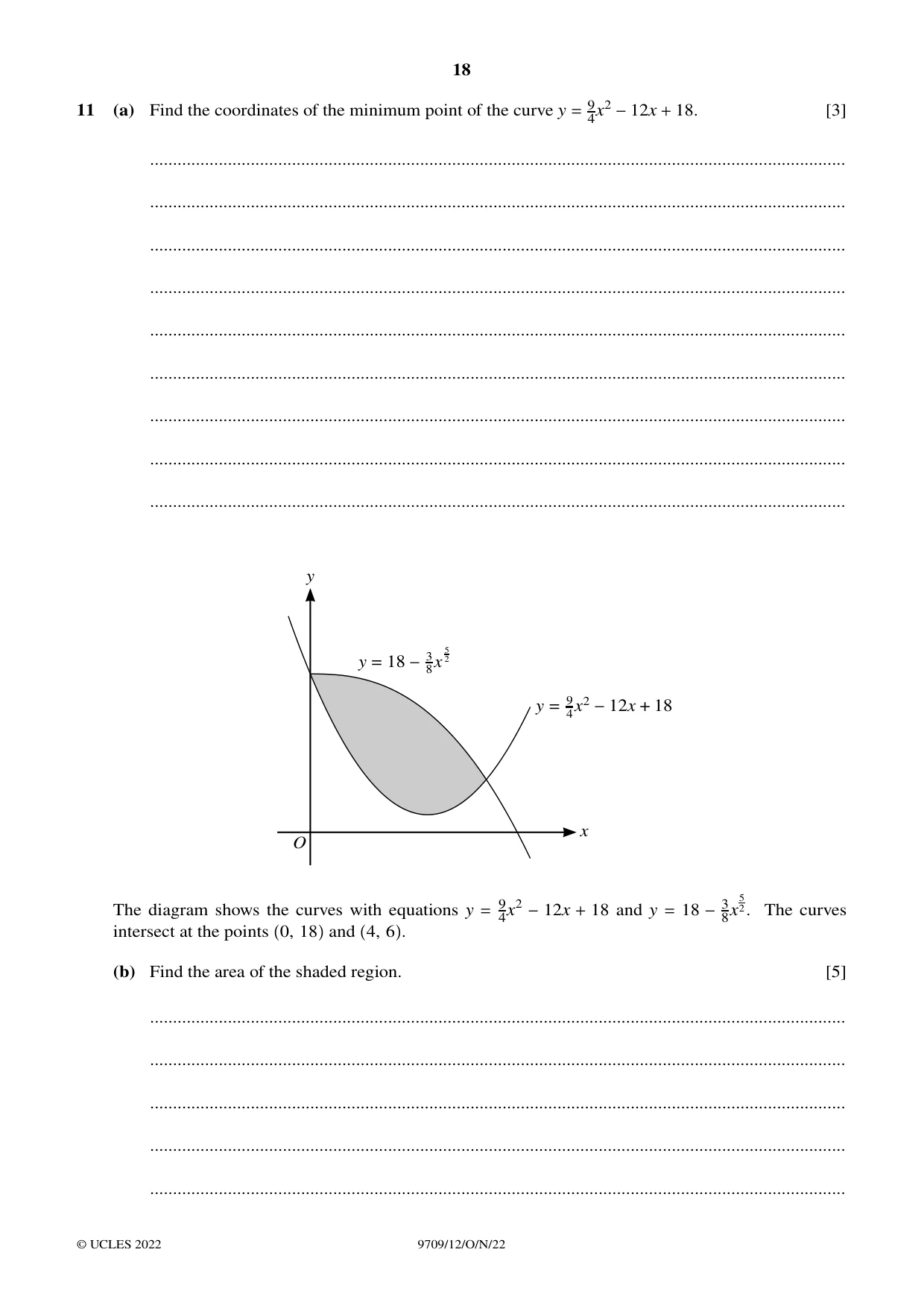 Cambridge A Level Mathematics 9709 2022 Oct/Nov Paper 1 · Variant 2 question paper, page 18 of 20