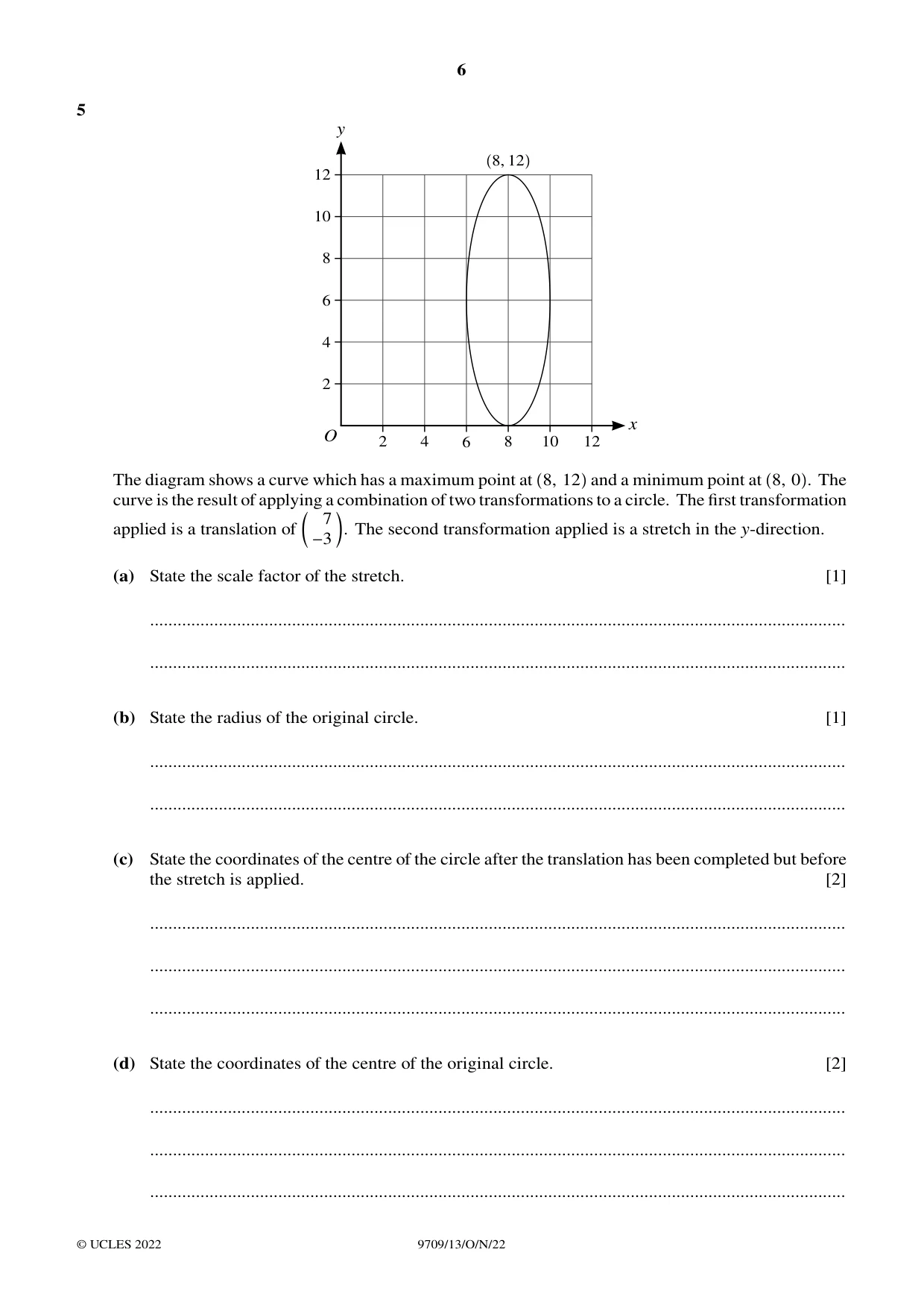 Cambridge A Level Mathematics 9709 2022 Oct/Nov Paper 1 · Variant 3 question paper, page 6 of 20