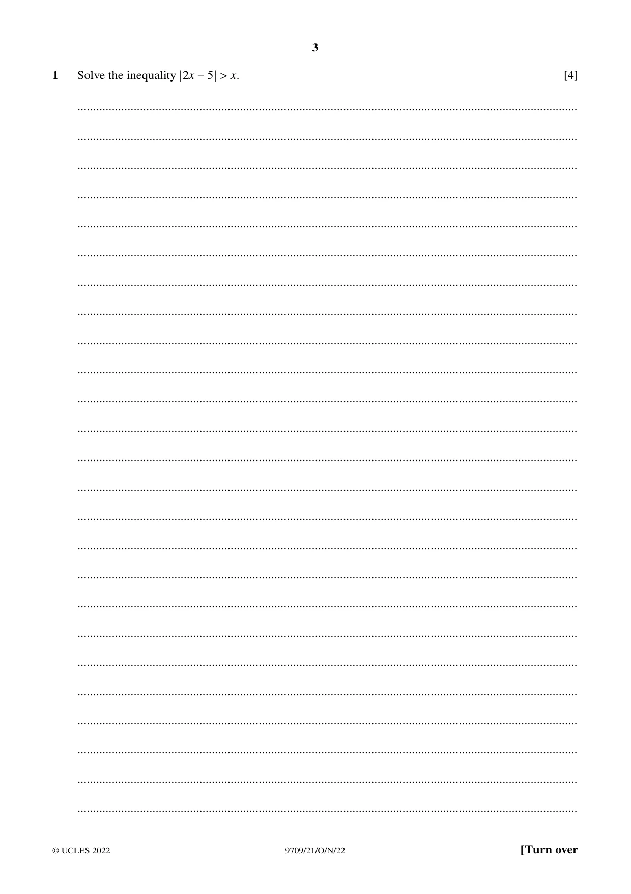Cambridge A Level Mathematics 9709 2022 Oct/Nov Paper 2 · Variant 1 question paper, page 3 of 16