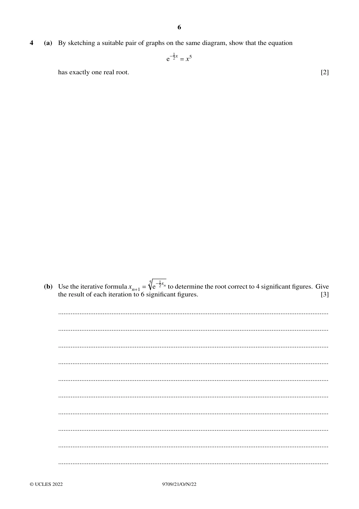 Cambridge A Level Mathematics 9709 2022 Oct/Nov Paper 2 · Variant 1 question paper, page 6 of 16