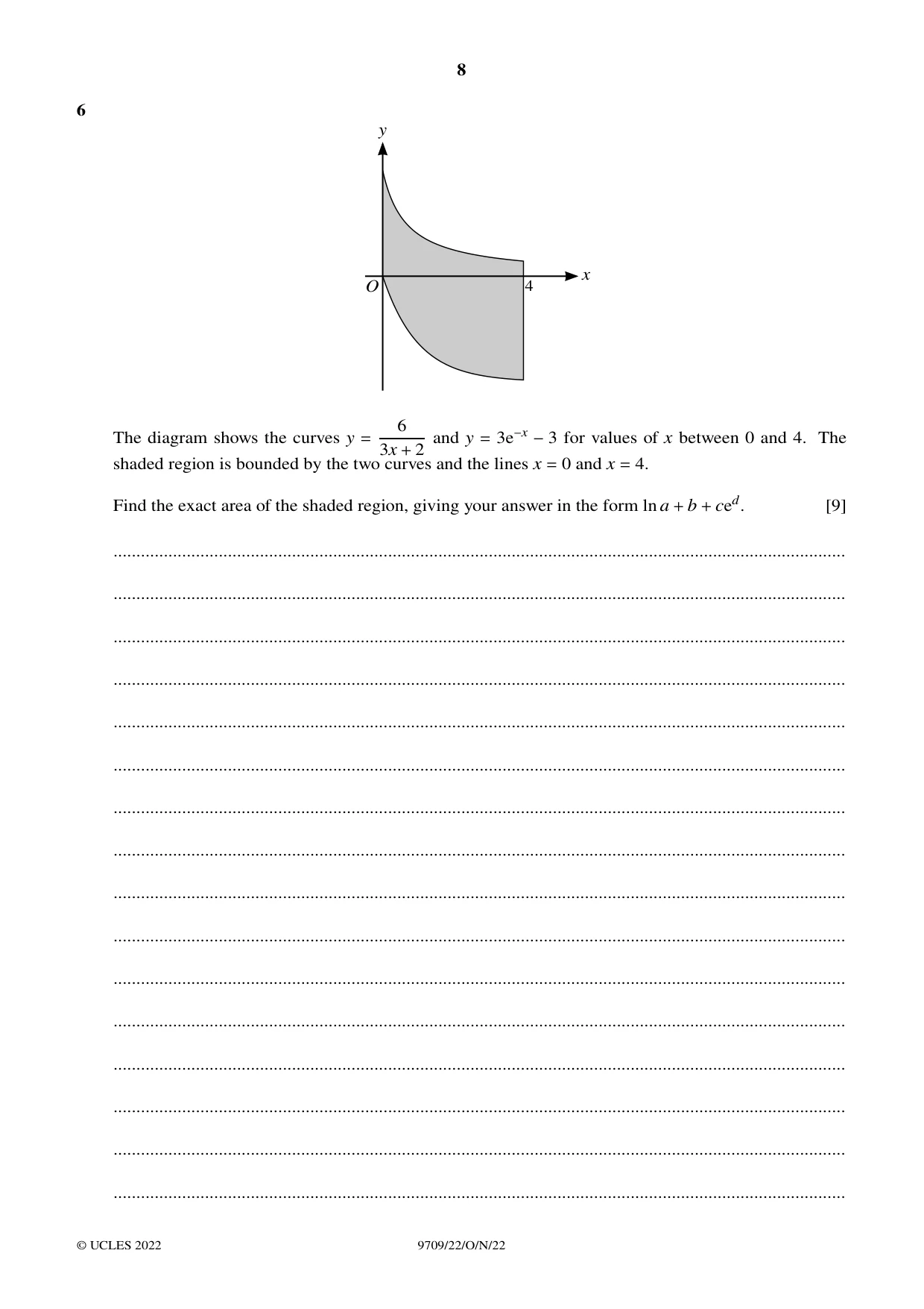 Cambridge A Level Mathematics 9709 2022 Oct/Nov Paper 2 · Variant 2 question paper, page 8 of 12
