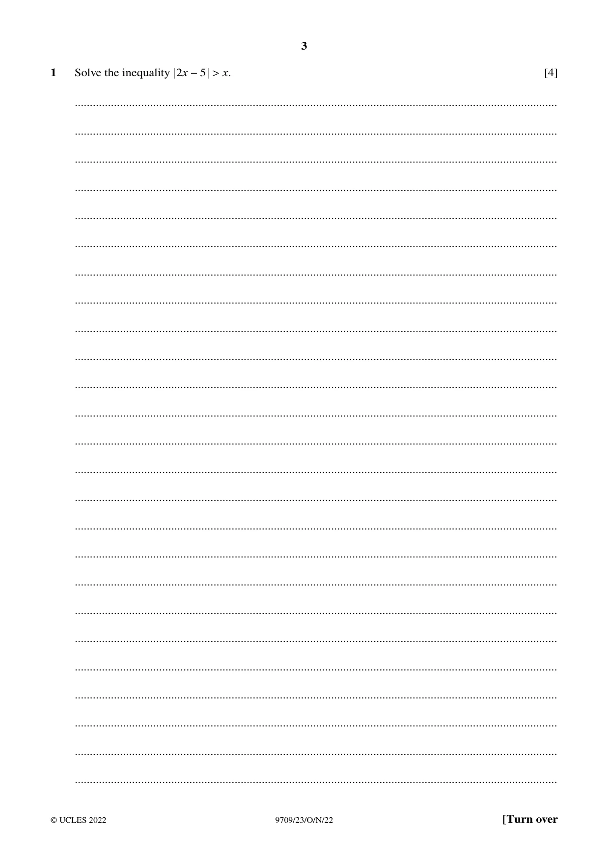Cambridge A Level Mathematics 9709 2022 Oct/Nov Paper 2 · Variant 3 question paper, page 3 of 16