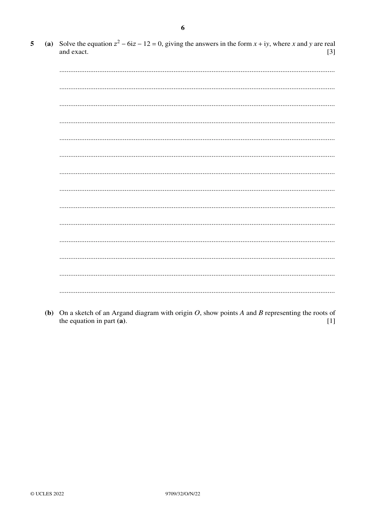 Cambridge A Level Mathematics 9709 2022 Oct/Nov Paper 3 · Variant 2 question paper, page 6 of 20