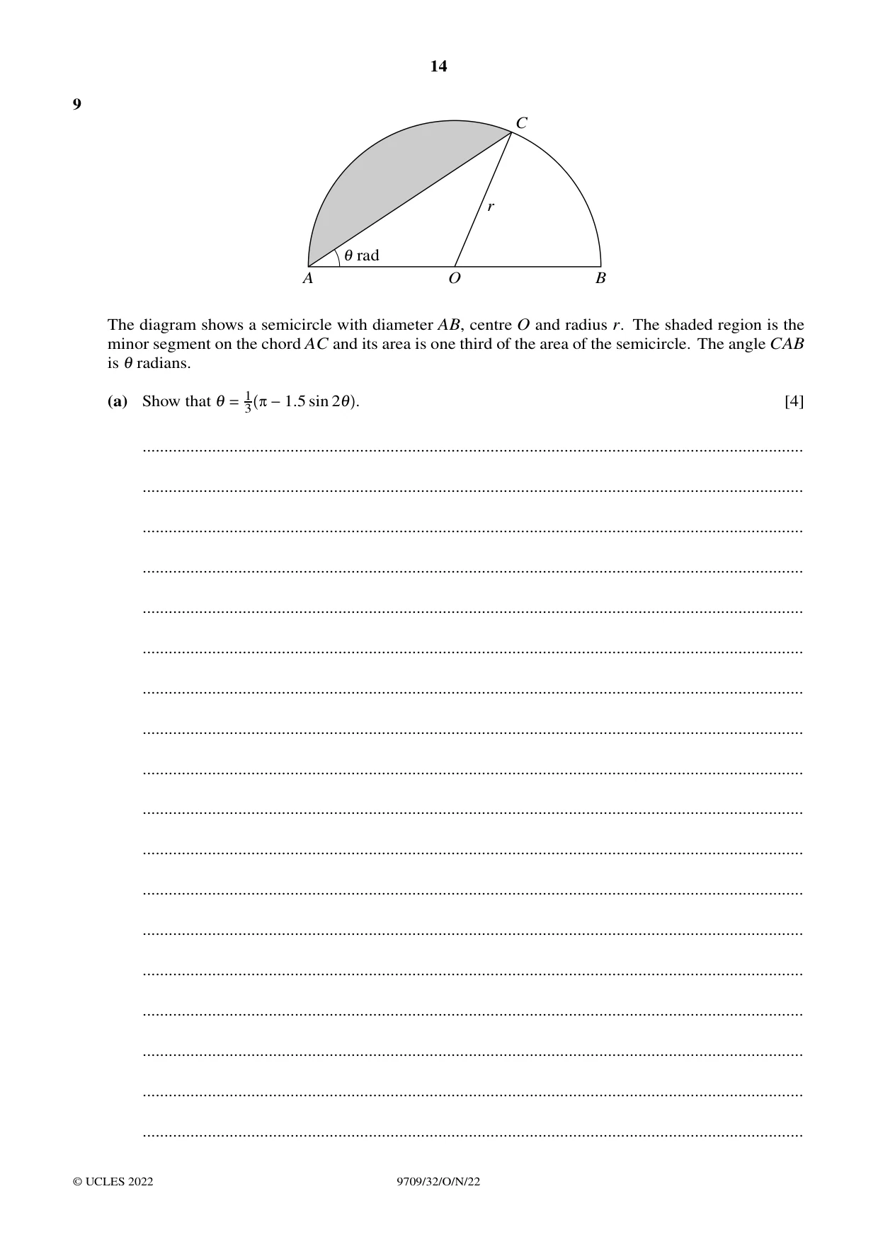 Cambridge A Level Mathematics 9709 2022 Oct/Nov Paper 3 · Variant 2 question paper, page 14 of 20