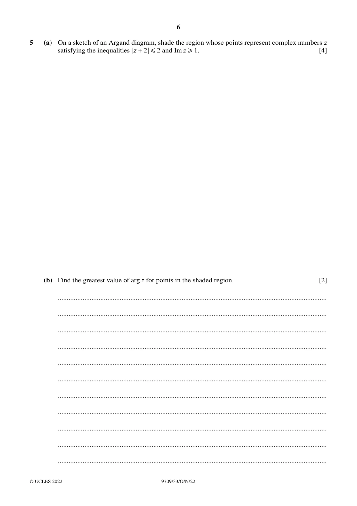 Cambridge A Level Mathematics 9709 2022 Oct/Nov Paper 3 · Variant 3 question paper, page 6 of 20