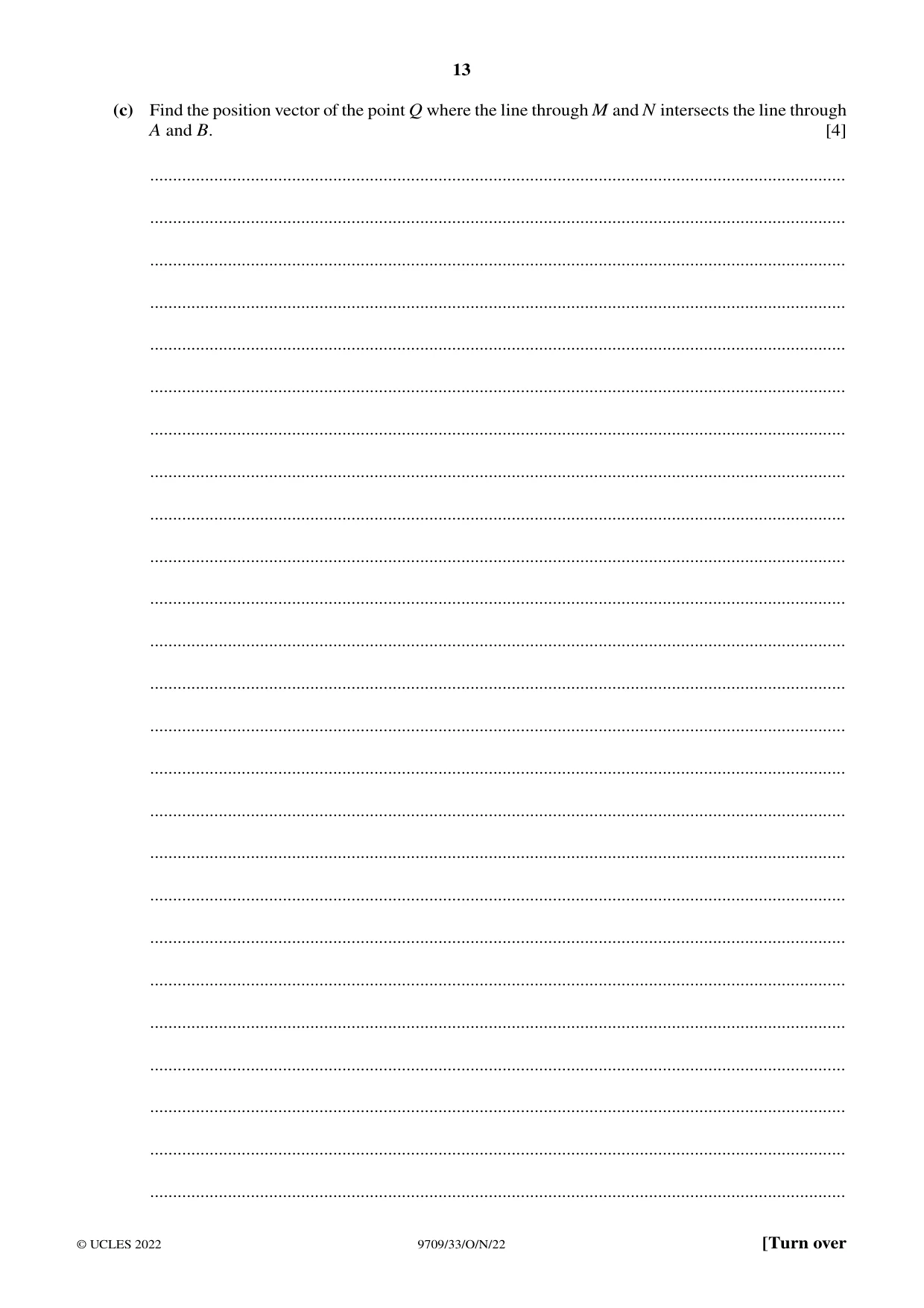 Cambridge A Level Mathematics 9709 2022 Oct/Nov Paper 3 · Variant 3 question paper, page 13 of 20