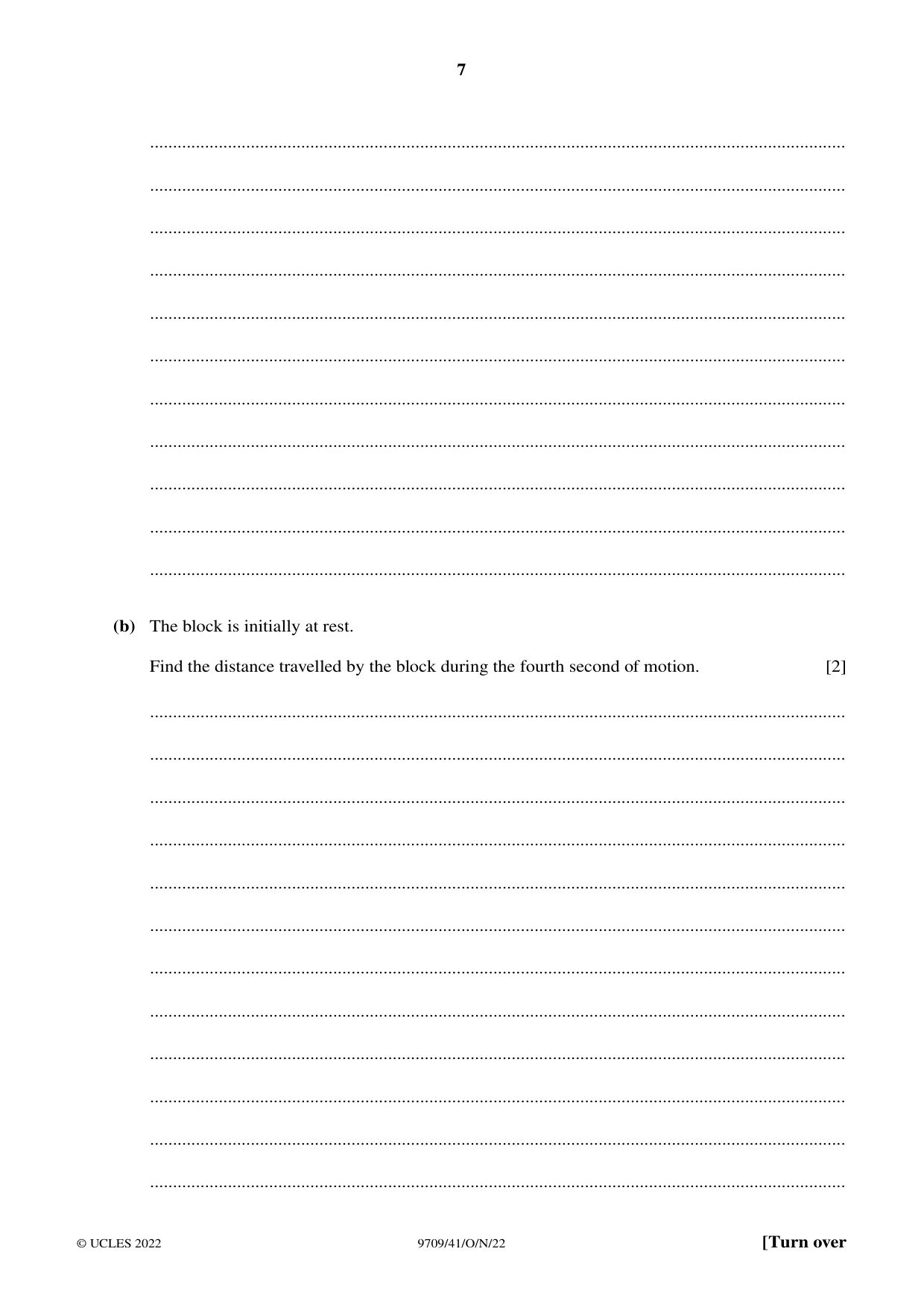 Cambridge A Level Mathematics 9709 2022 Oct/Nov Paper 4 · Variant 1 question paper, page 7 of 12