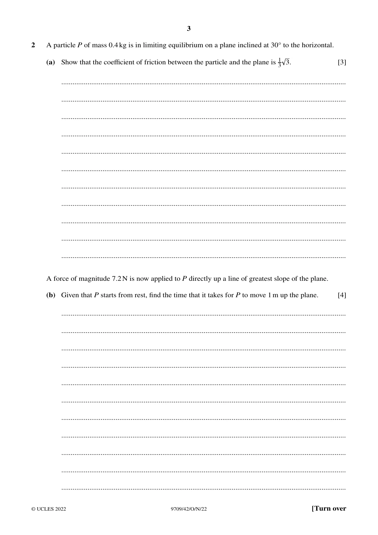 Cambridge A Level Mathematics 9709 2022 Oct/Nov Paper 4 · Variant 2 question paper, page 3 of 12