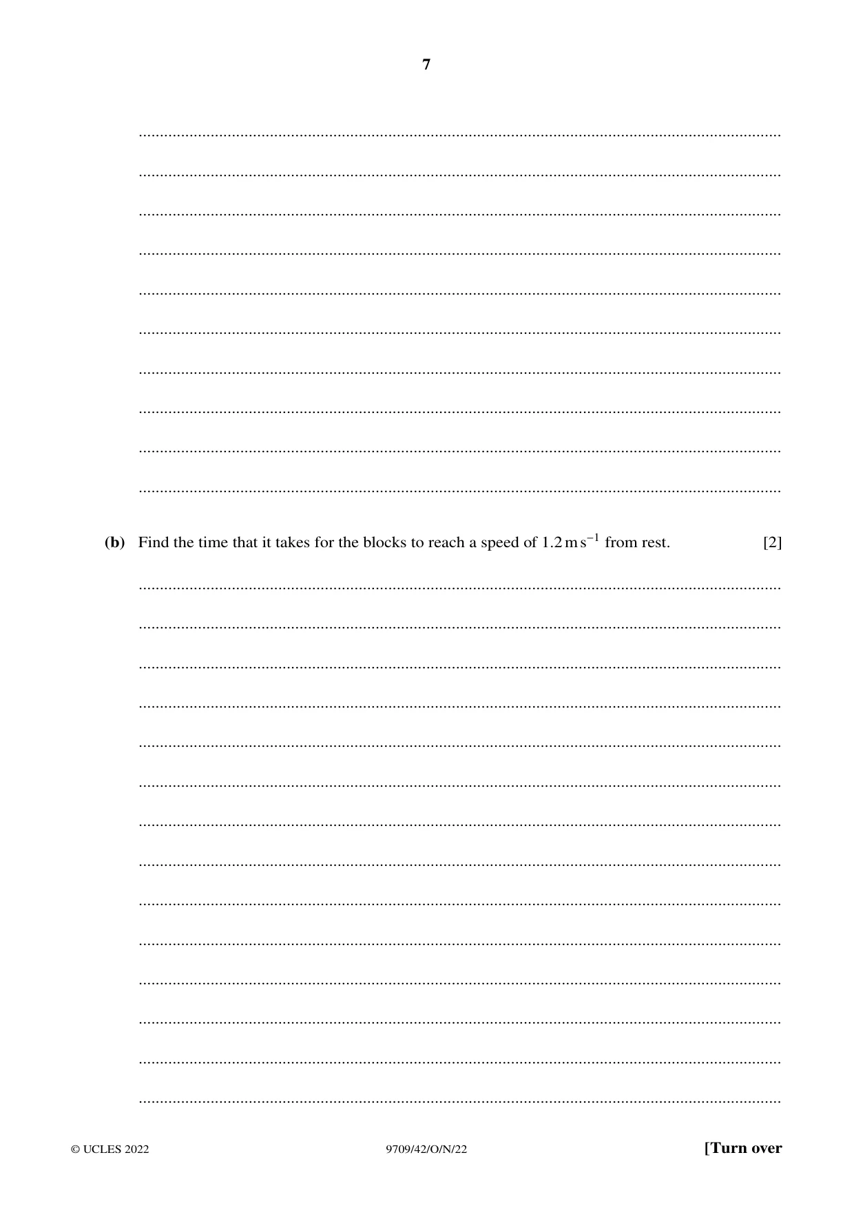 Cambridge A Level Mathematics 9709 2022 Oct/Nov Paper 4 · Variant 2 question paper, page 7 of 12