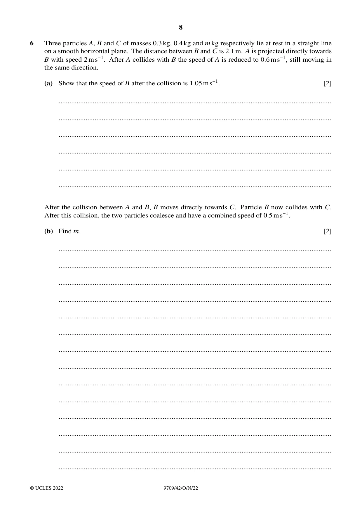 Cambridge A Level Mathematics 9709 2022 Oct/Nov Paper 4 · Variant 2 question paper, page 8 of 12