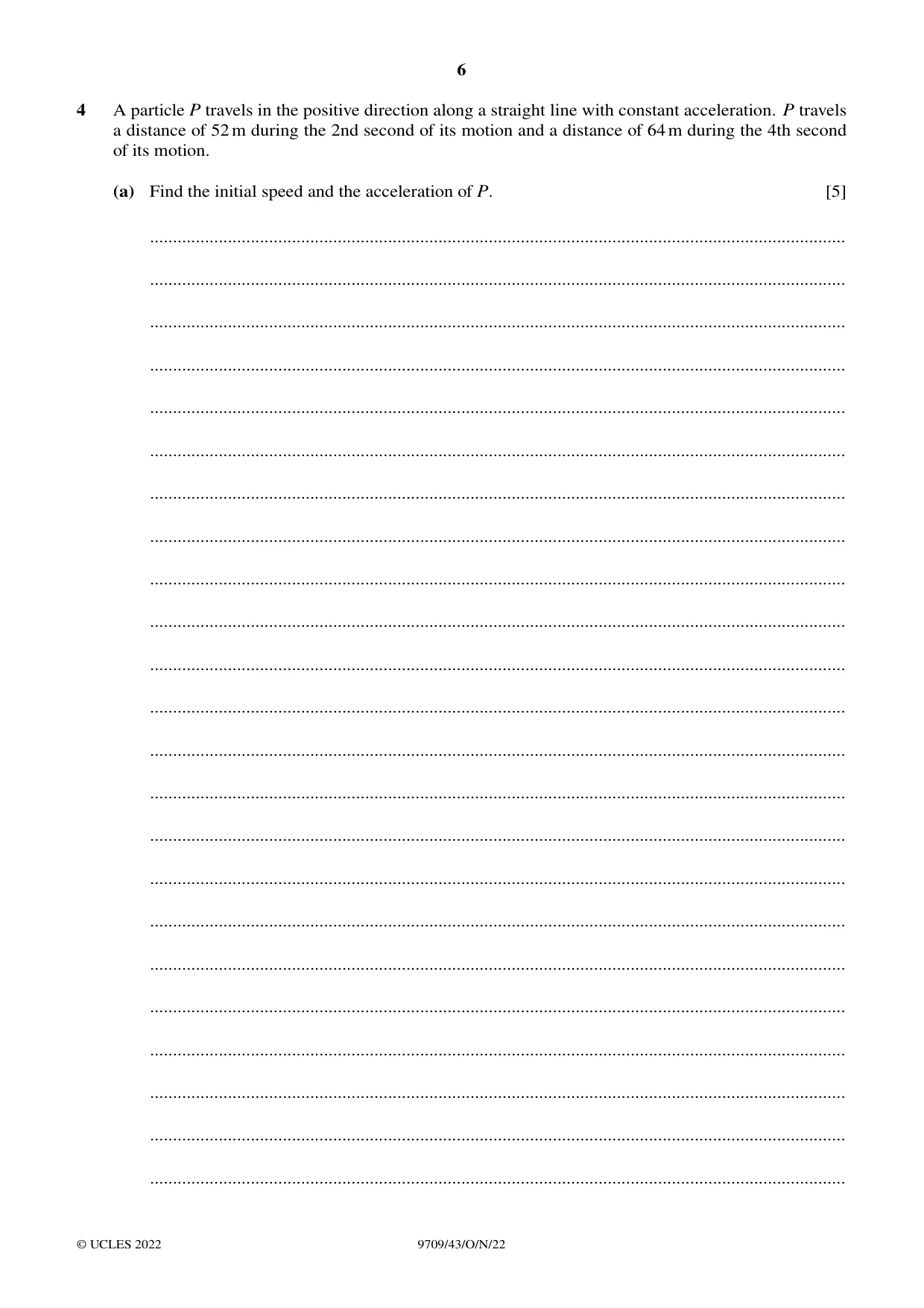 Cambridge A Level Mathematics 9709 2022 Oct/Nov Paper 4 · Variant 3 question paper, page 6 of 16