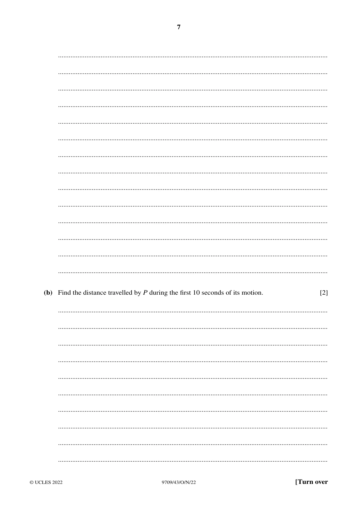 Cambridge A Level Mathematics 9709 2022 Oct/Nov Paper 4 · Variant 3 question paper, page 7 of 16