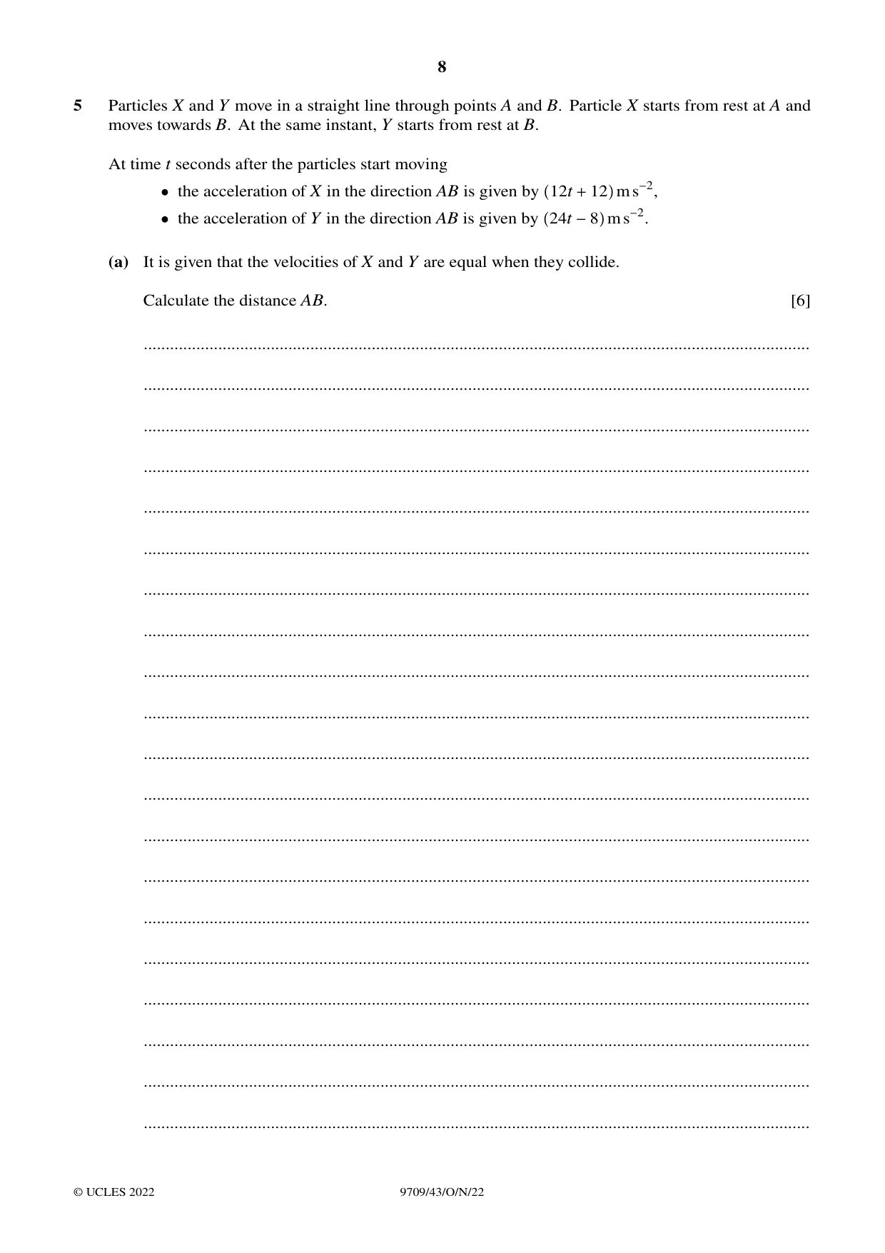 Cambridge A Level Mathematics 9709 2022 Oct/Nov Paper 4 · Variant 3 question paper, page 8 of 16