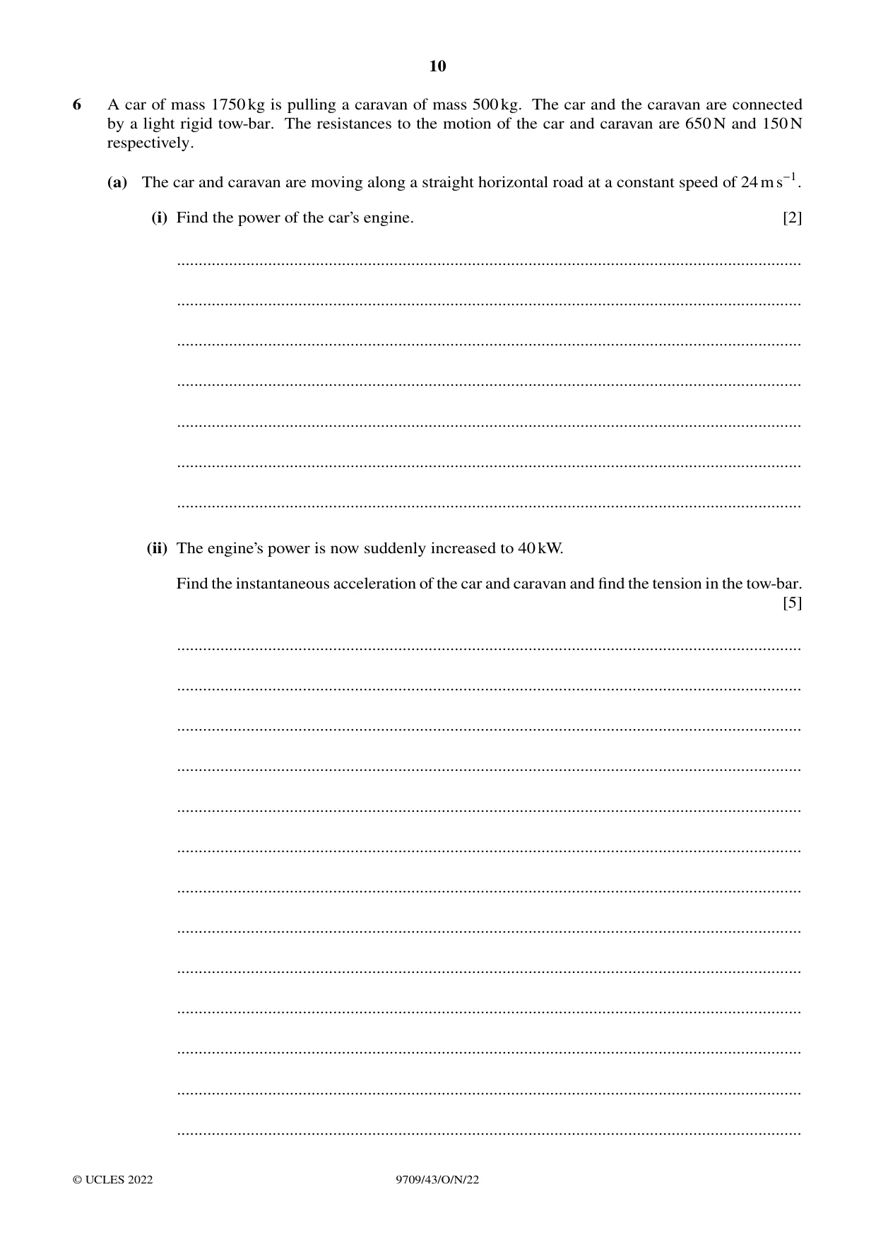 Cambridge A Level Mathematics 9709 2022 Oct/Nov Paper 4 · Variant 3 question paper, page 10 of 16