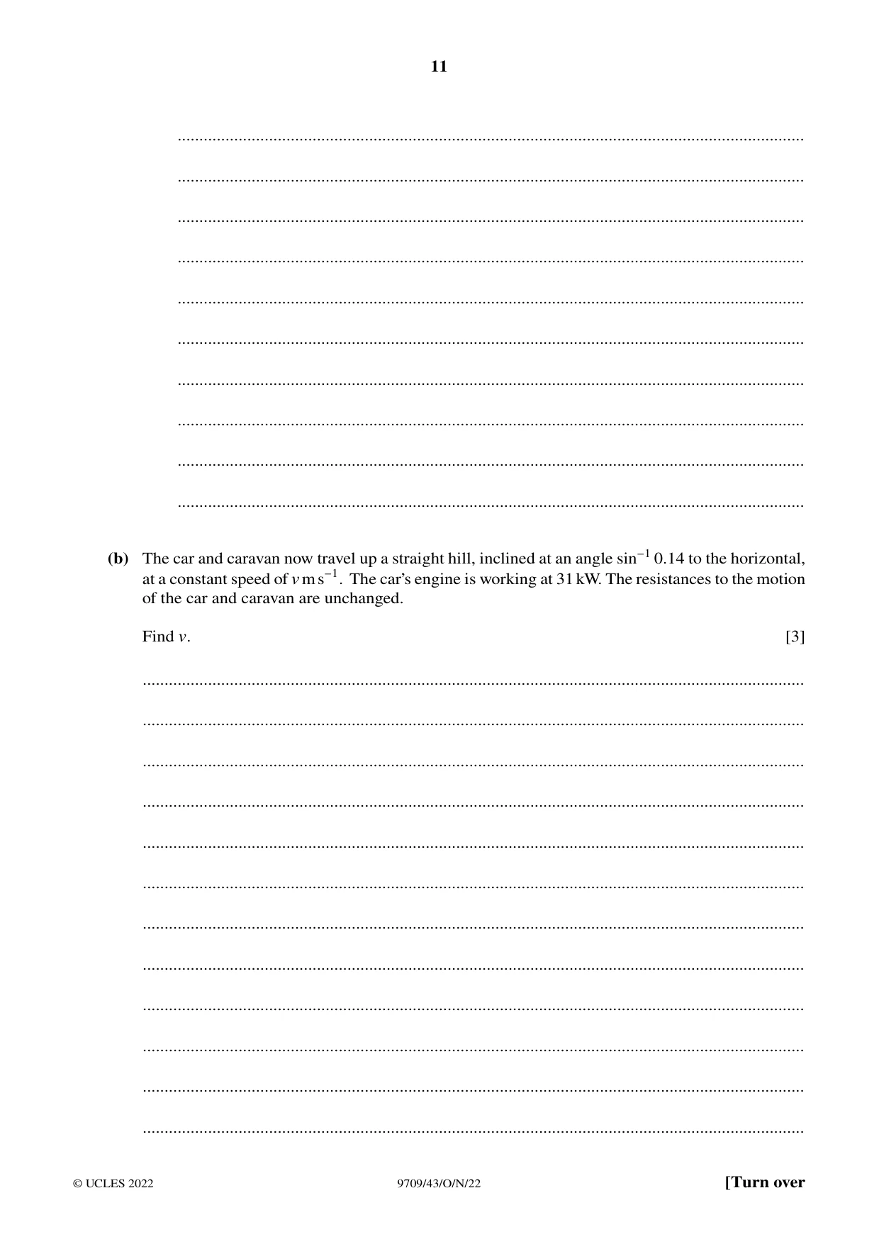 Cambridge A Level Mathematics 9709 2022 Oct/Nov Paper 4 · Variant 3 question paper, page 11 of 16