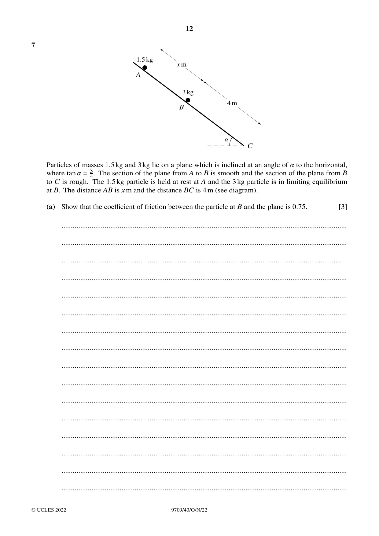 Cambridge A Level Mathematics 9709 2022 Oct/Nov Paper 4 · Variant 3 question paper, page 12 of 16