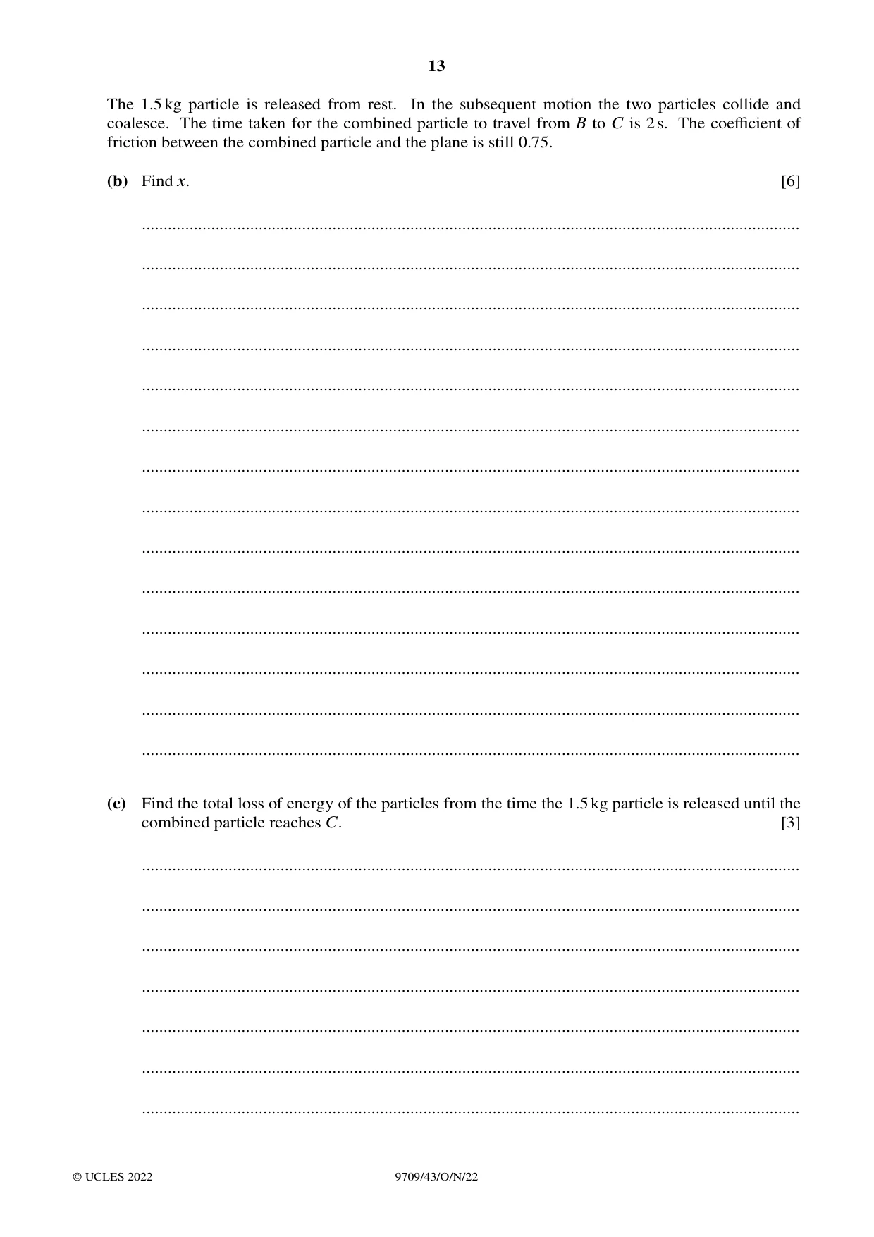 Cambridge A Level Mathematics 9709 2022 Oct/Nov Paper 4 · Variant 3 question paper, page 13 of 16
