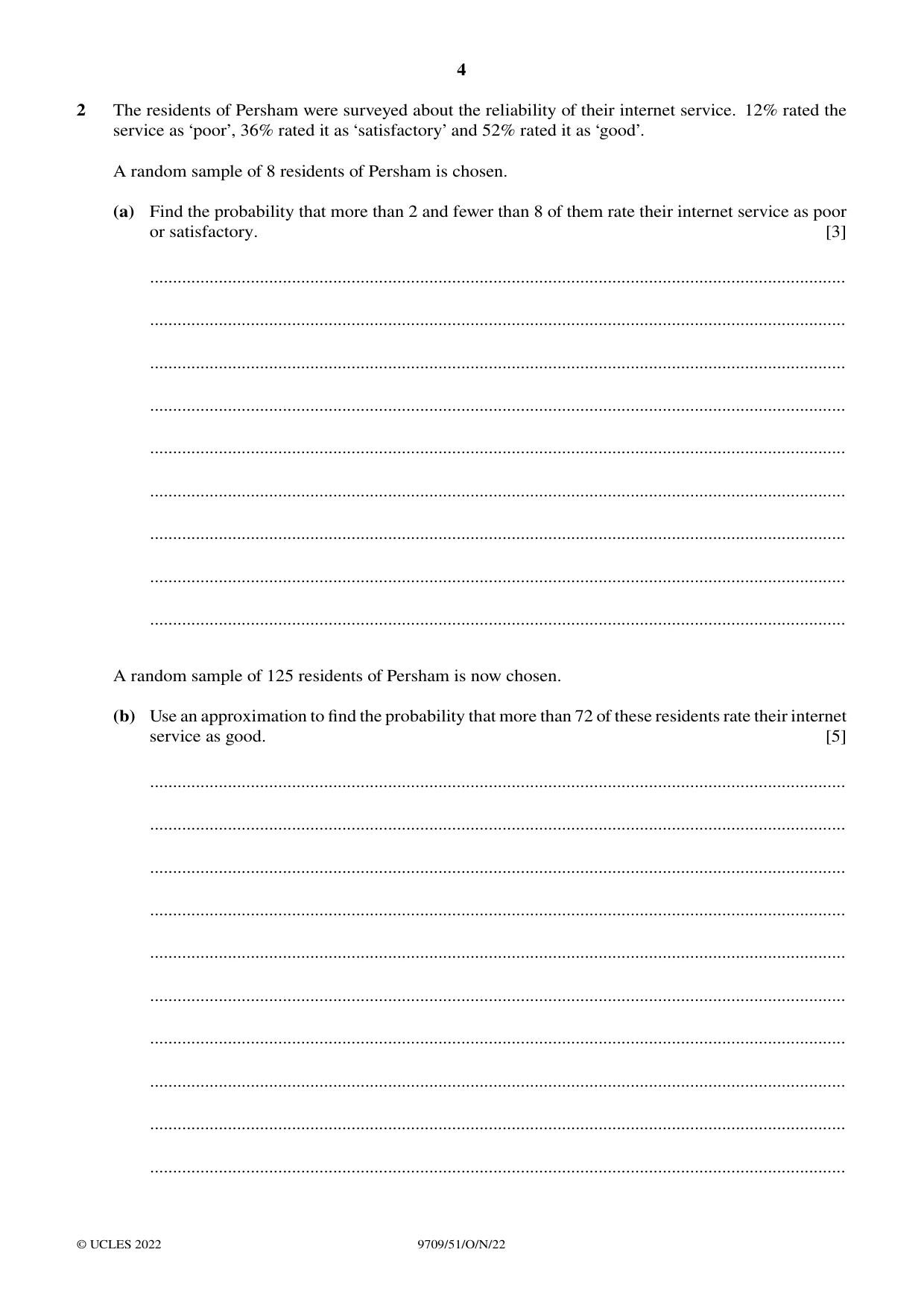 Cambridge A Level Mathematics 9709 2022 Oct/Nov Paper 5 · Variant 1 question paper, page 4 of 12