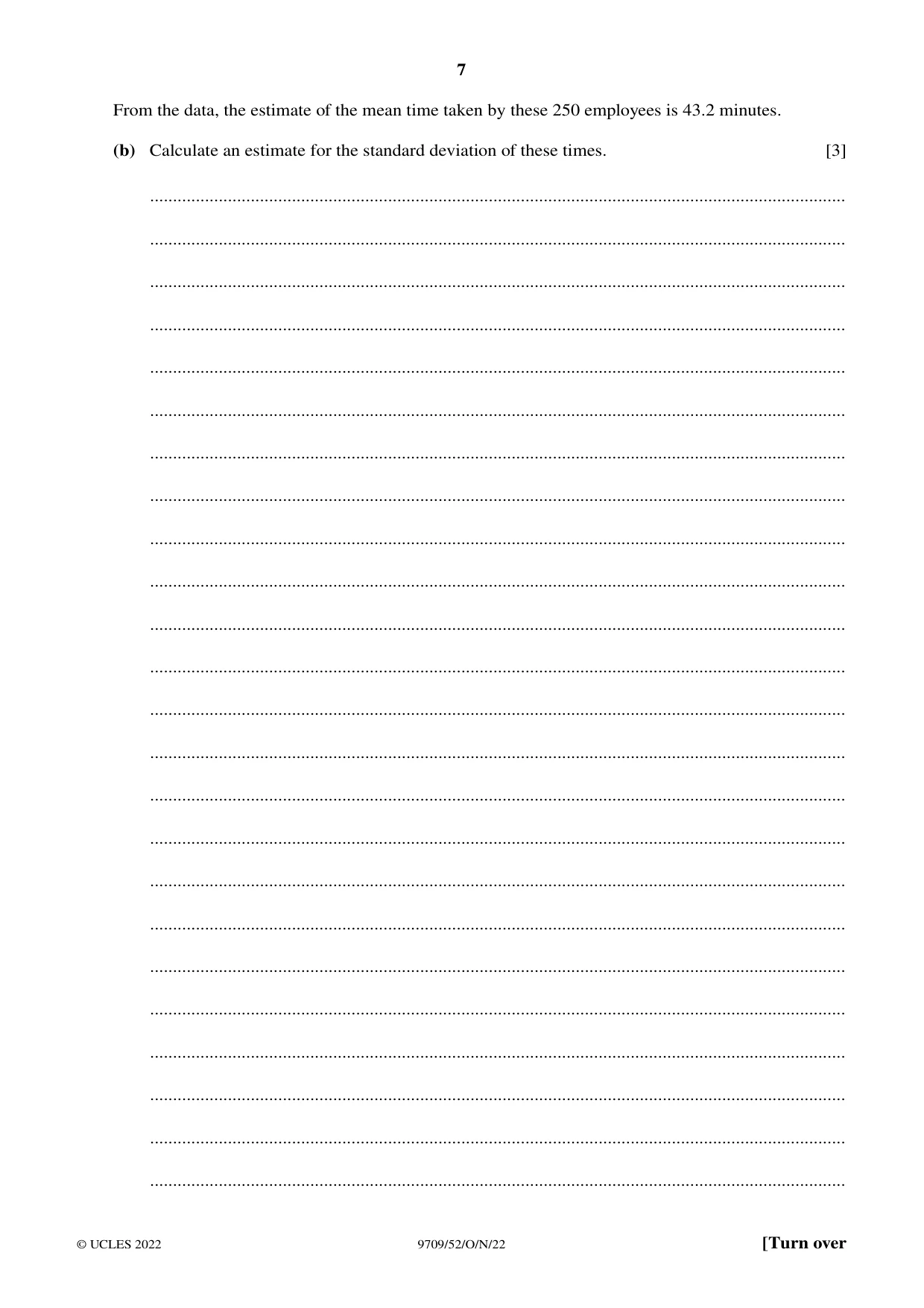 Cambridge A Level Mathematics 9709 2022 Oct/Nov Paper 5 · Variant 2 question paper, page 7 of 16
