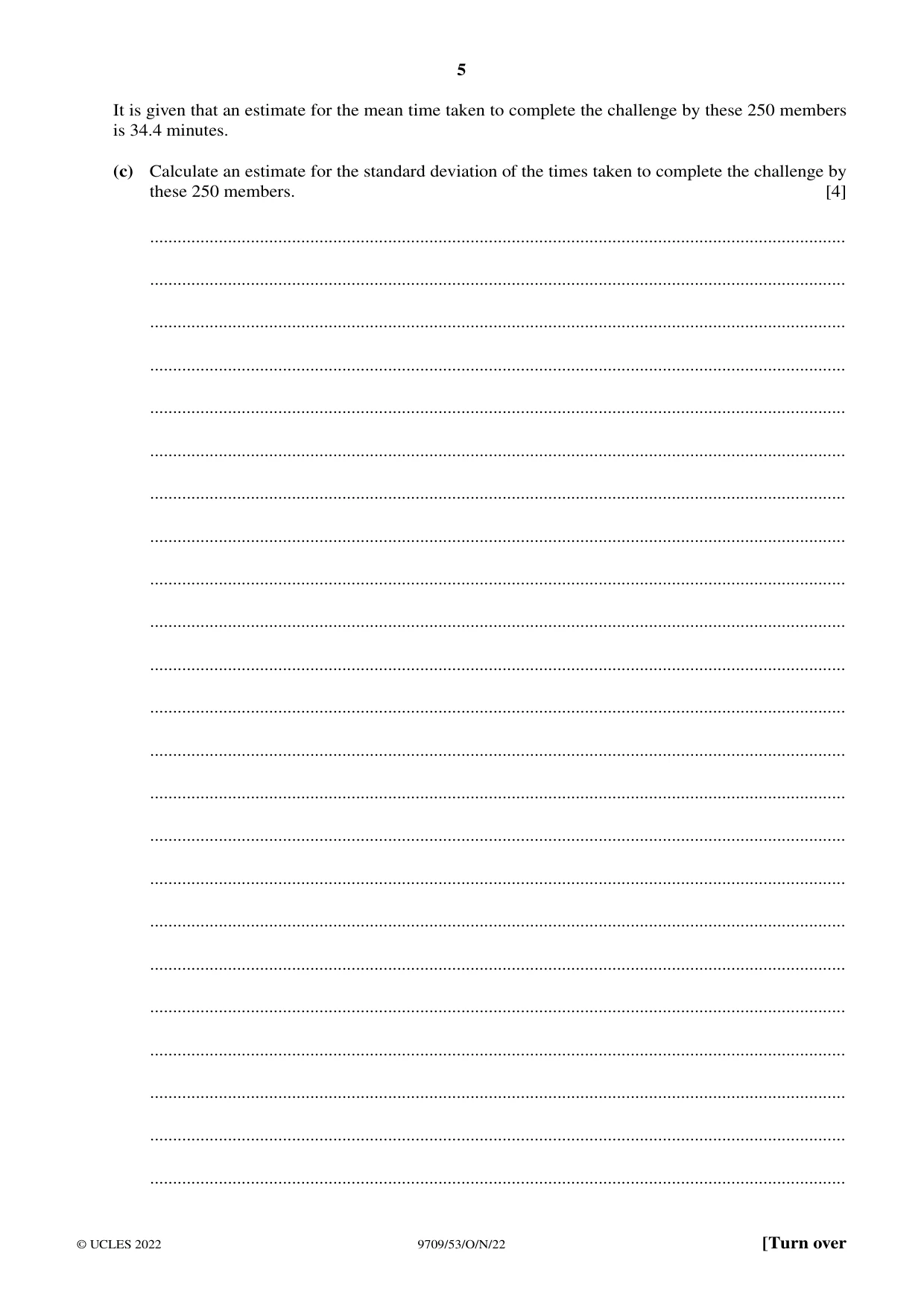 Cambridge A Level Mathematics 9709 2022 Oct/Nov Paper 5 · Variant 3 question paper, page 5 of 16