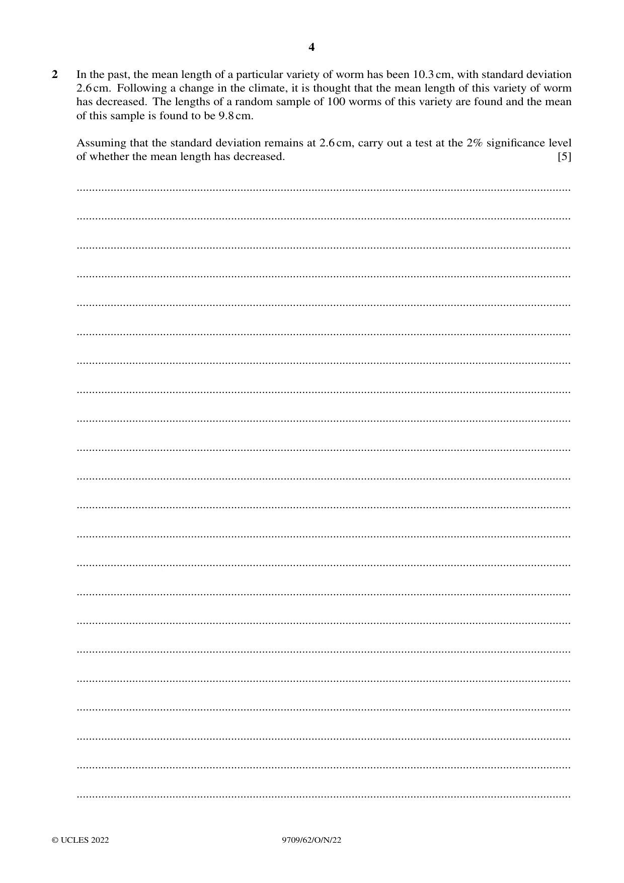 Cambridge A Level Mathematics 9709 2022 Oct/Nov Paper 6 · Variant 2 question paper, page 4 of 16