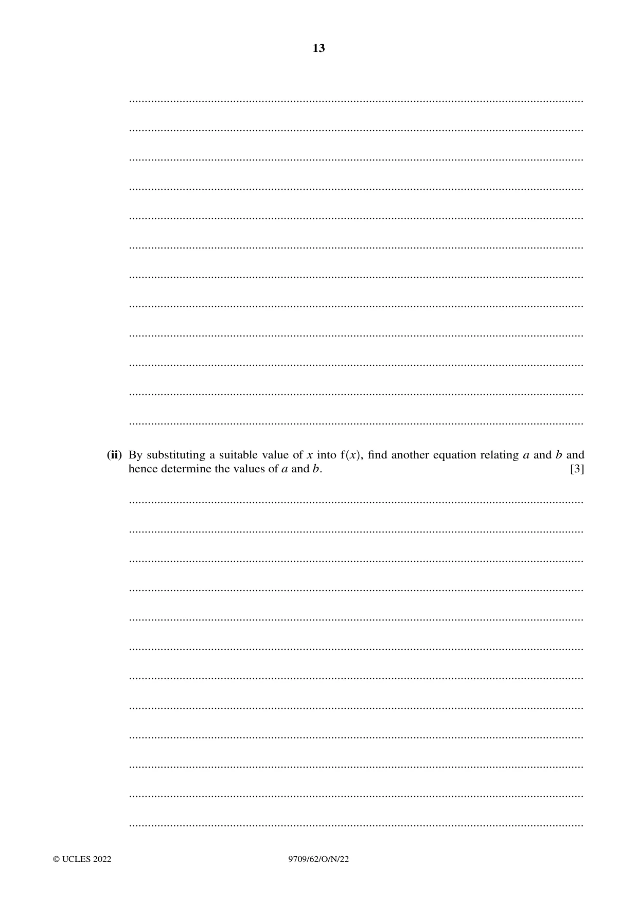 Cambridge A Level Mathematics 9709 2022 Oct/Nov Paper 6 · Variant 2 question paper, page 13 of 16