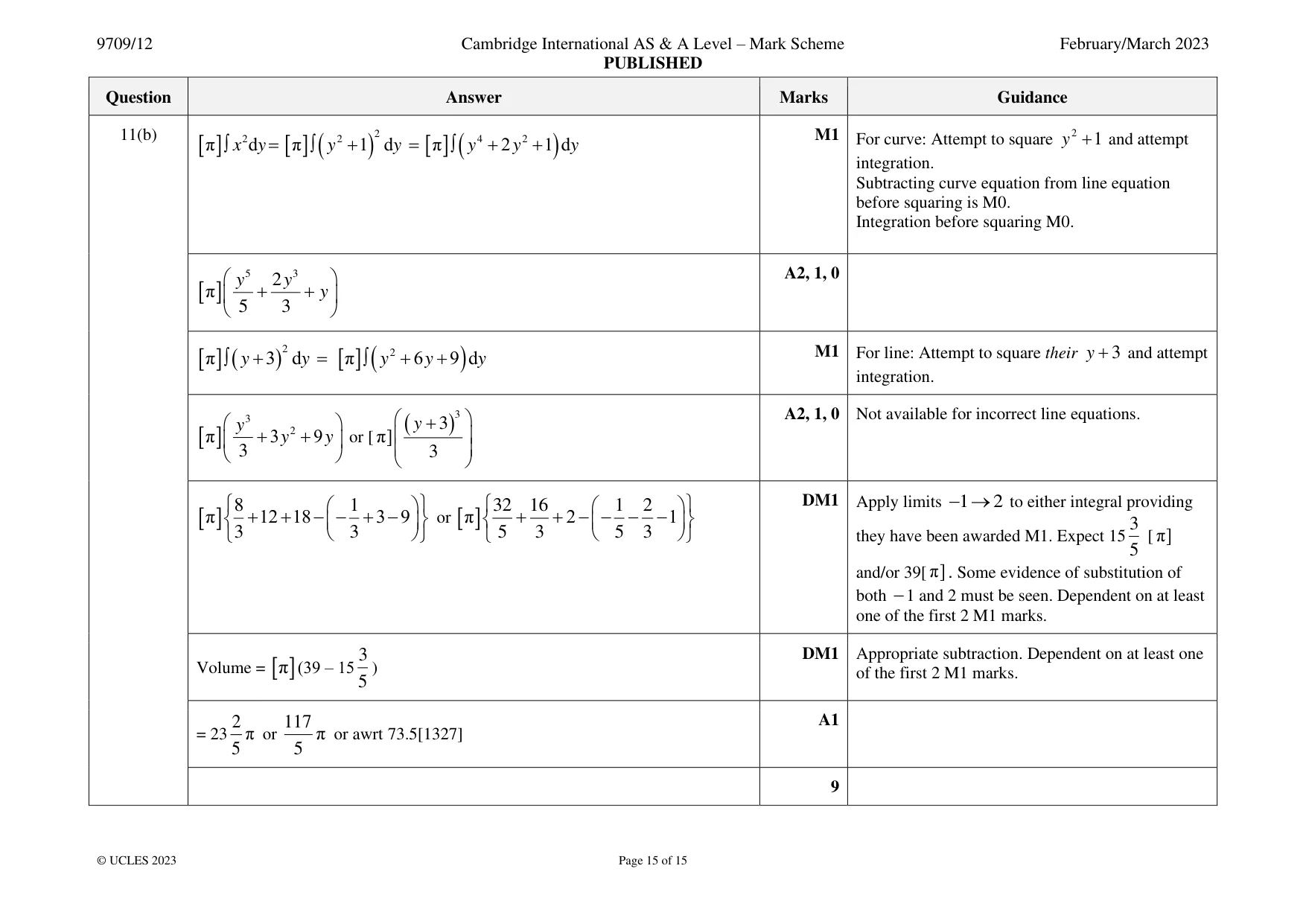 Mark scheme, page 15 of 15