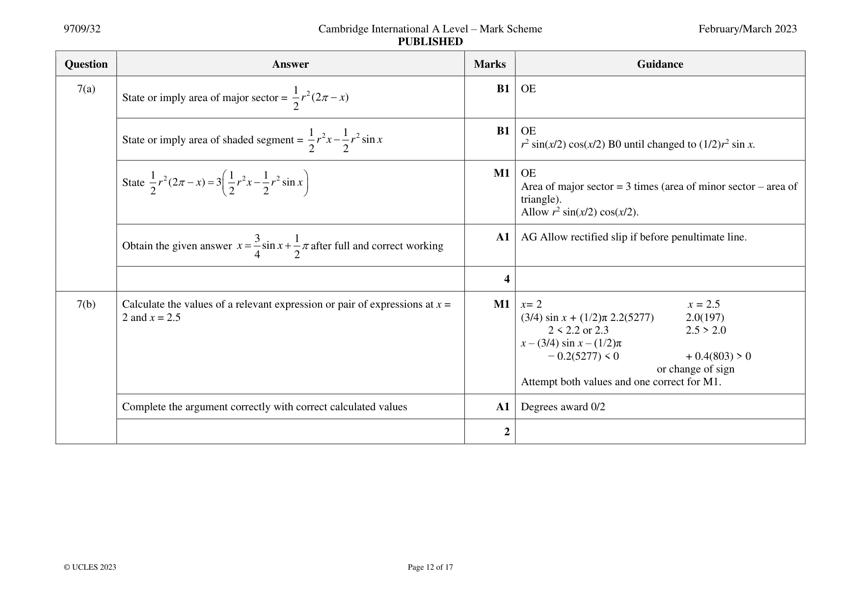 Mark scheme, page 12 of 17