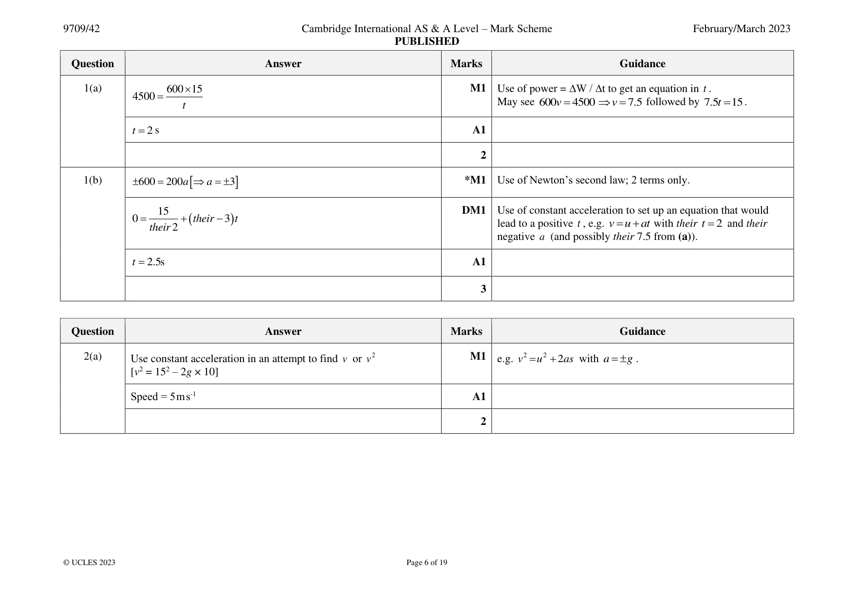 Mark scheme, page 6 of 19