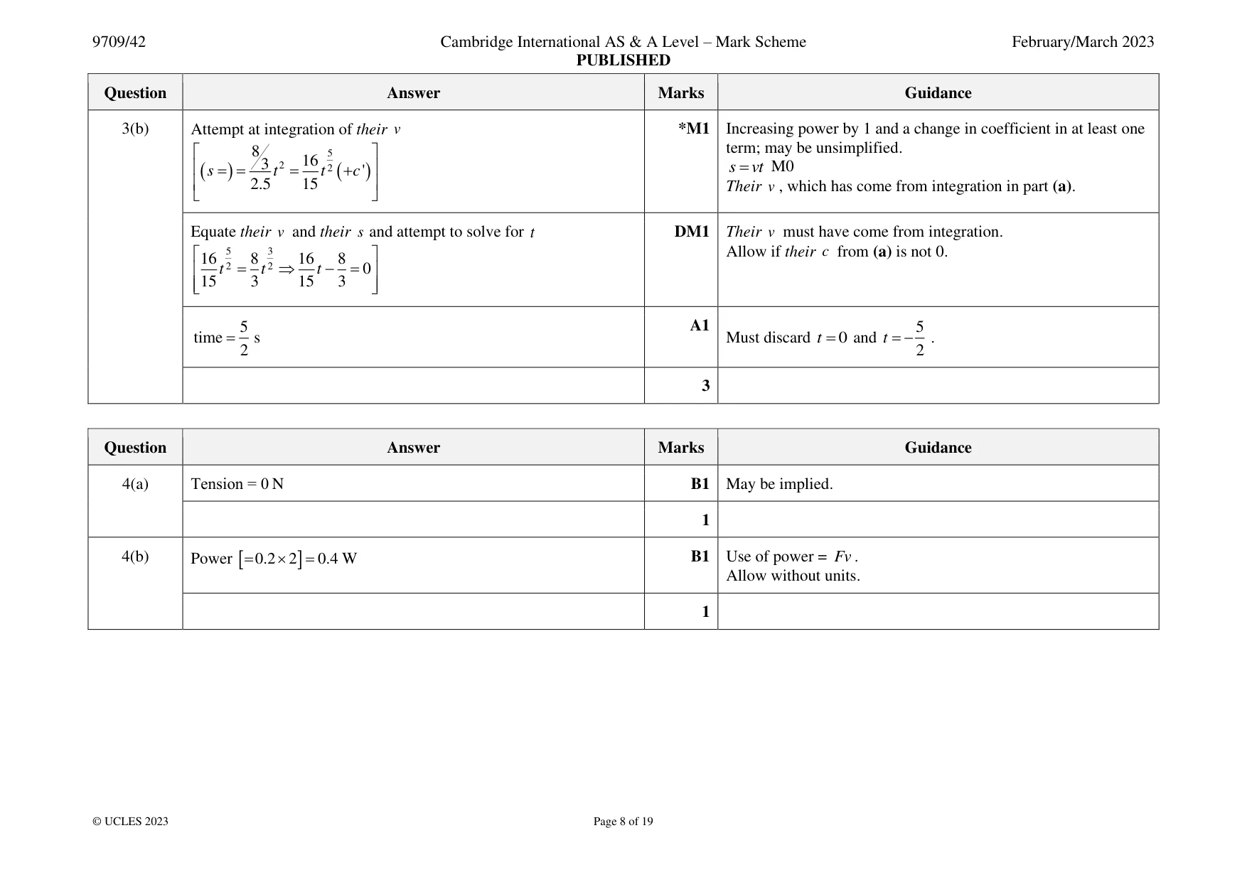 Mark scheme, page 8 of 19