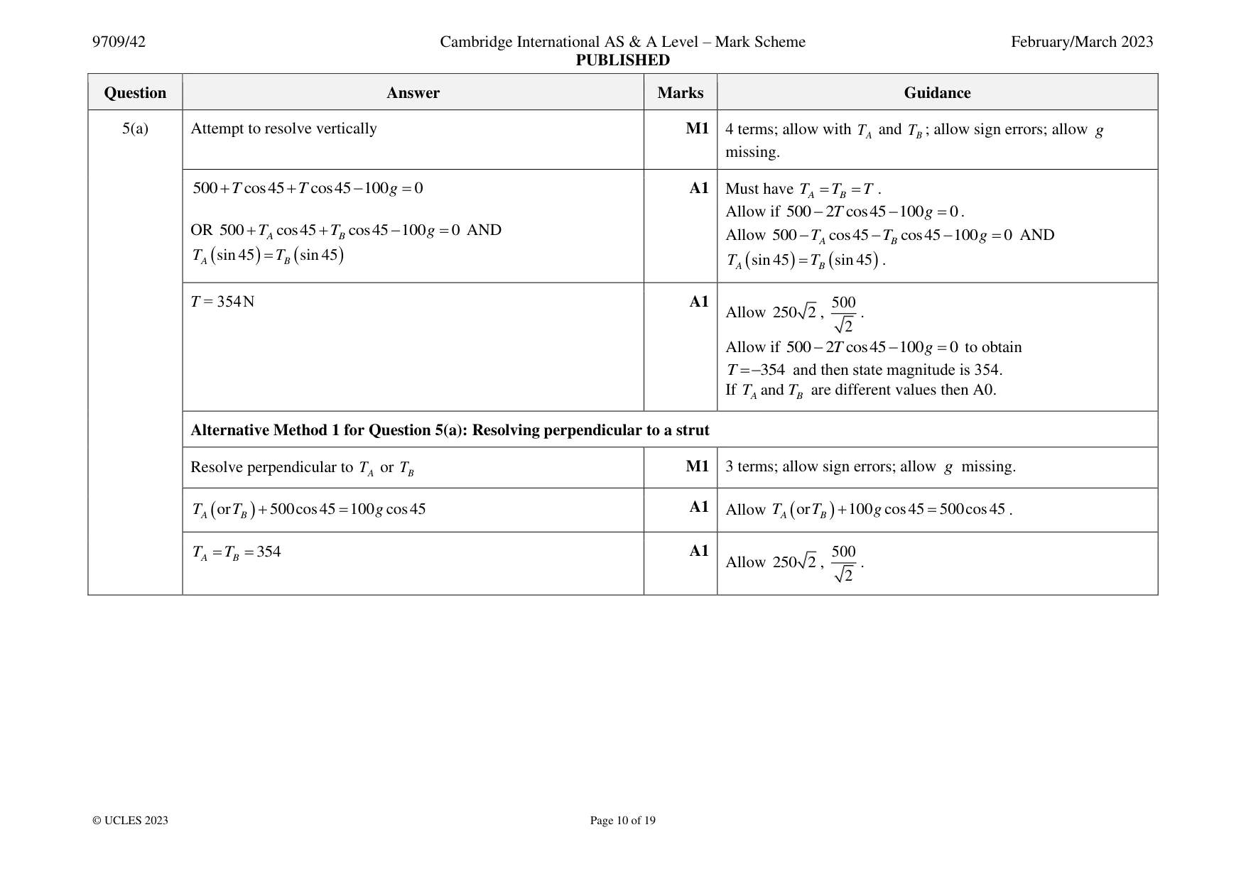 Mark scheme, page 10 of 19