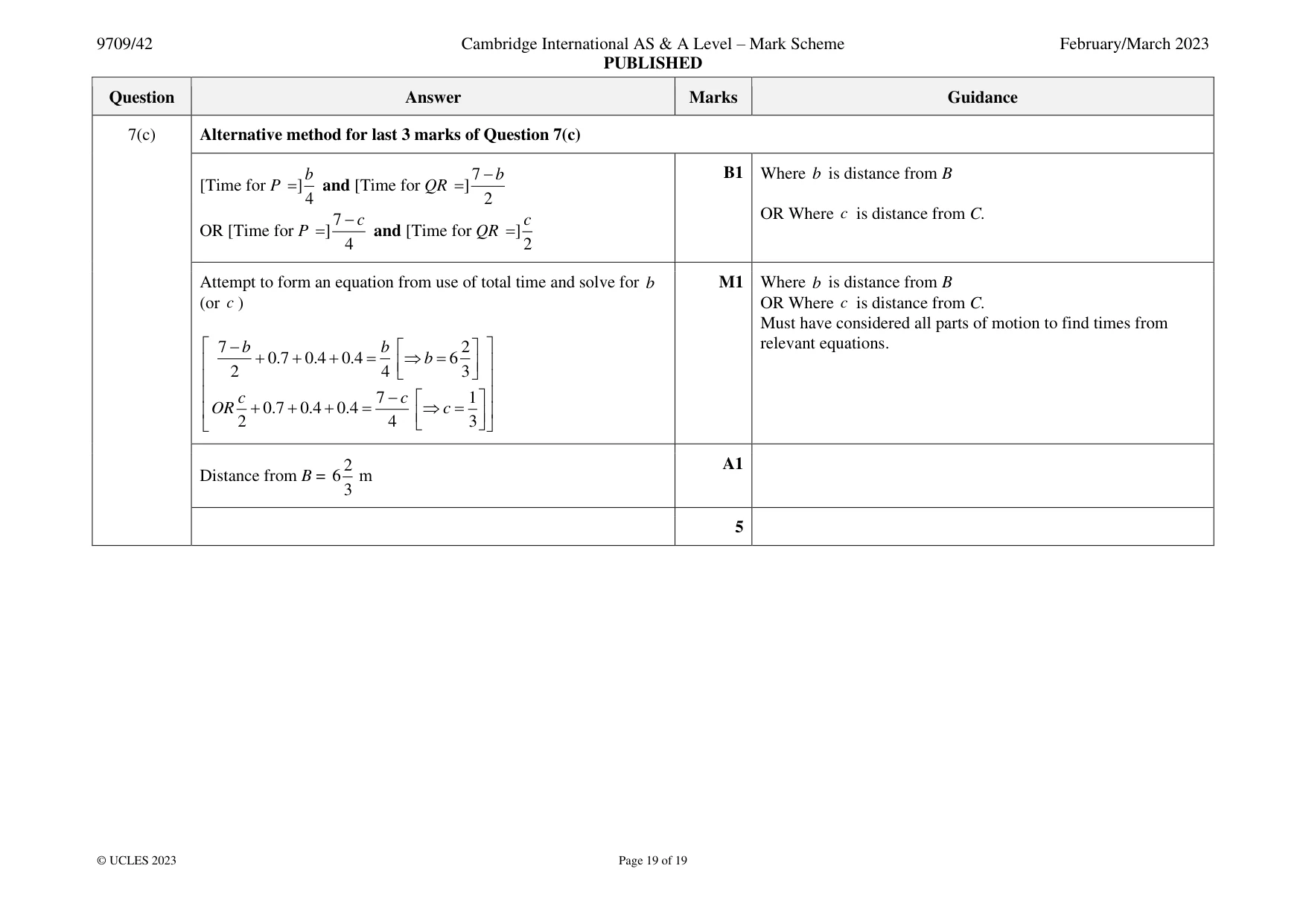 Mark scheme, page 19 of 19